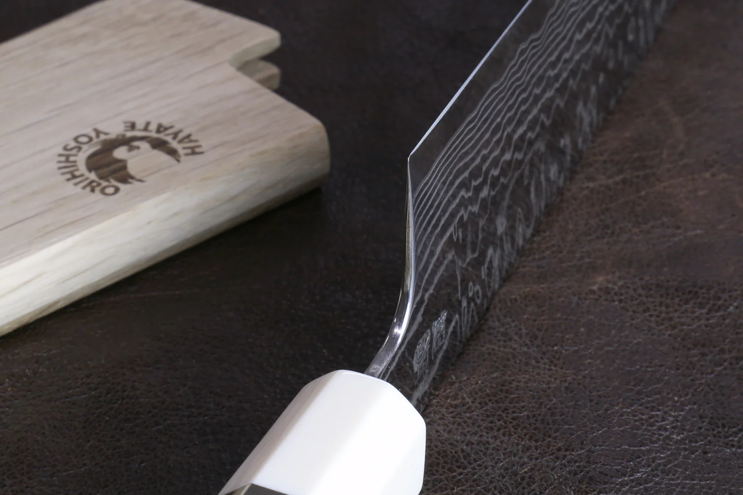 Hayate Sukenari ZDP-189 Super High Carbon Stainless Steel Damascus Gyuto Chef Knife Octagonal Handle with Alternative Ivory Bolster - Image 4
