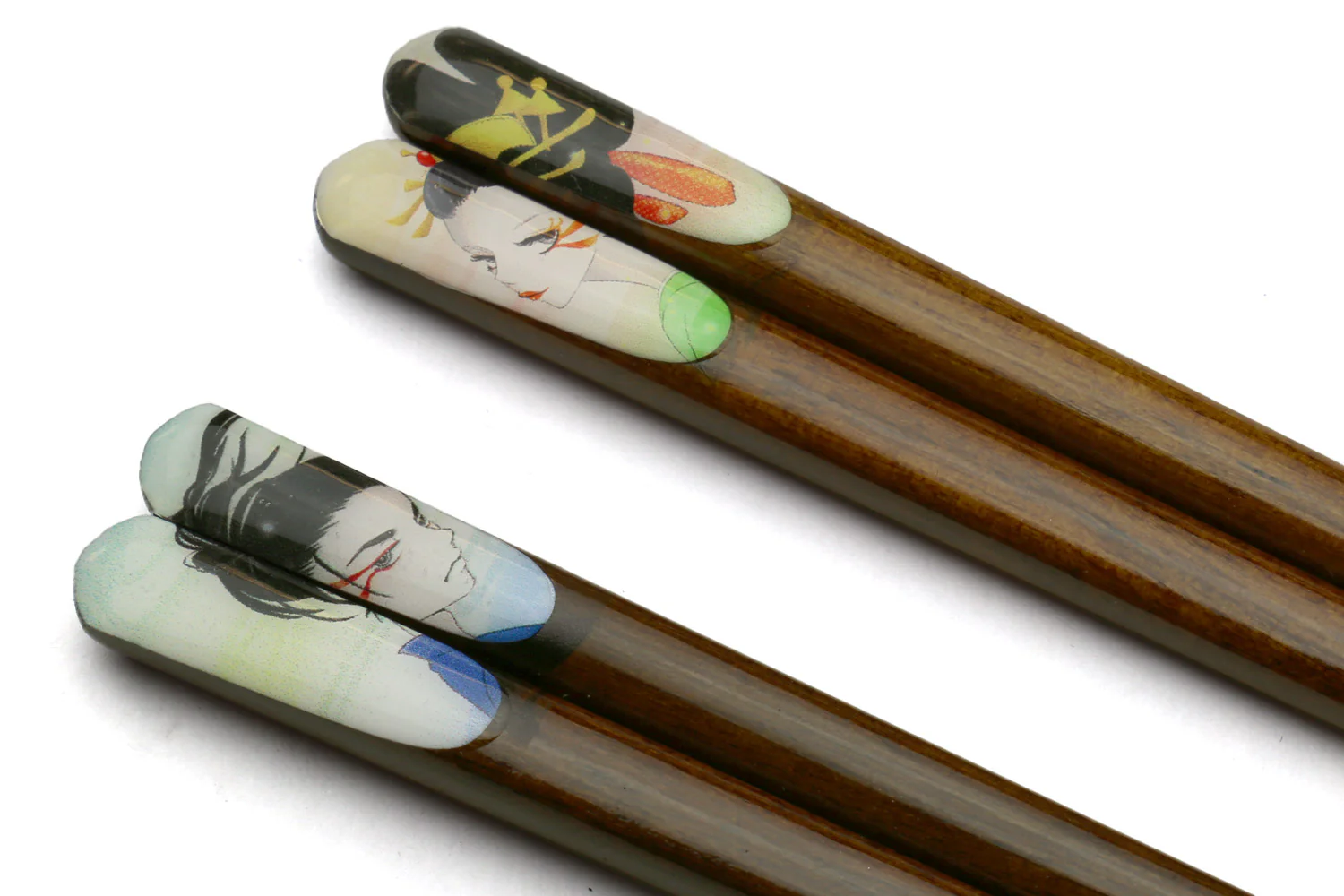 Premium Japanese Ebony Wood Chopsticks — Anime Design Lacquered Twin Pair in Paulownia Box - Image 3