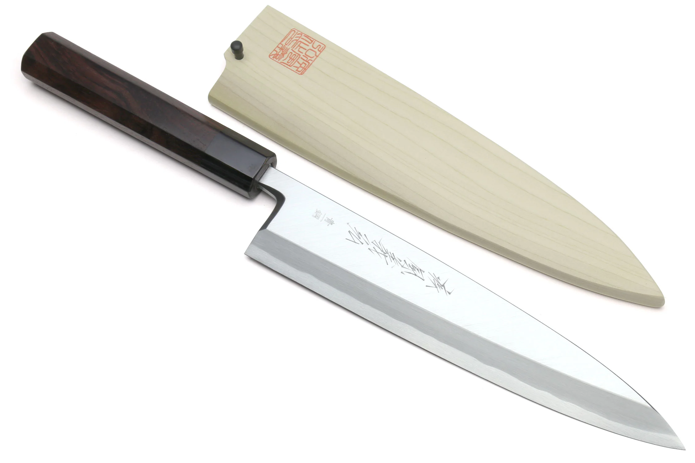 Yoshihiro Aonamiuchi Blue Steel #1 Mioroshi Filet Sushi Sashimi Japanese Chef Knife Ebony Handle - Image 10