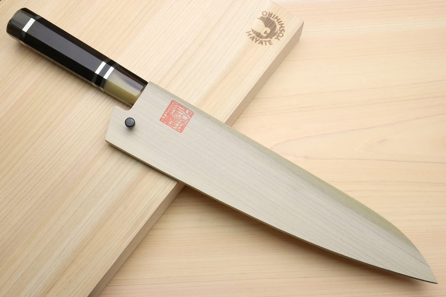 Yoshihiro AUS10 Ice Hardened Stainless Steel Gyuto Japanese Chef Knife Octagonal Ebony wood Handle with Triple ring 9.5"(240mm) - Image 7