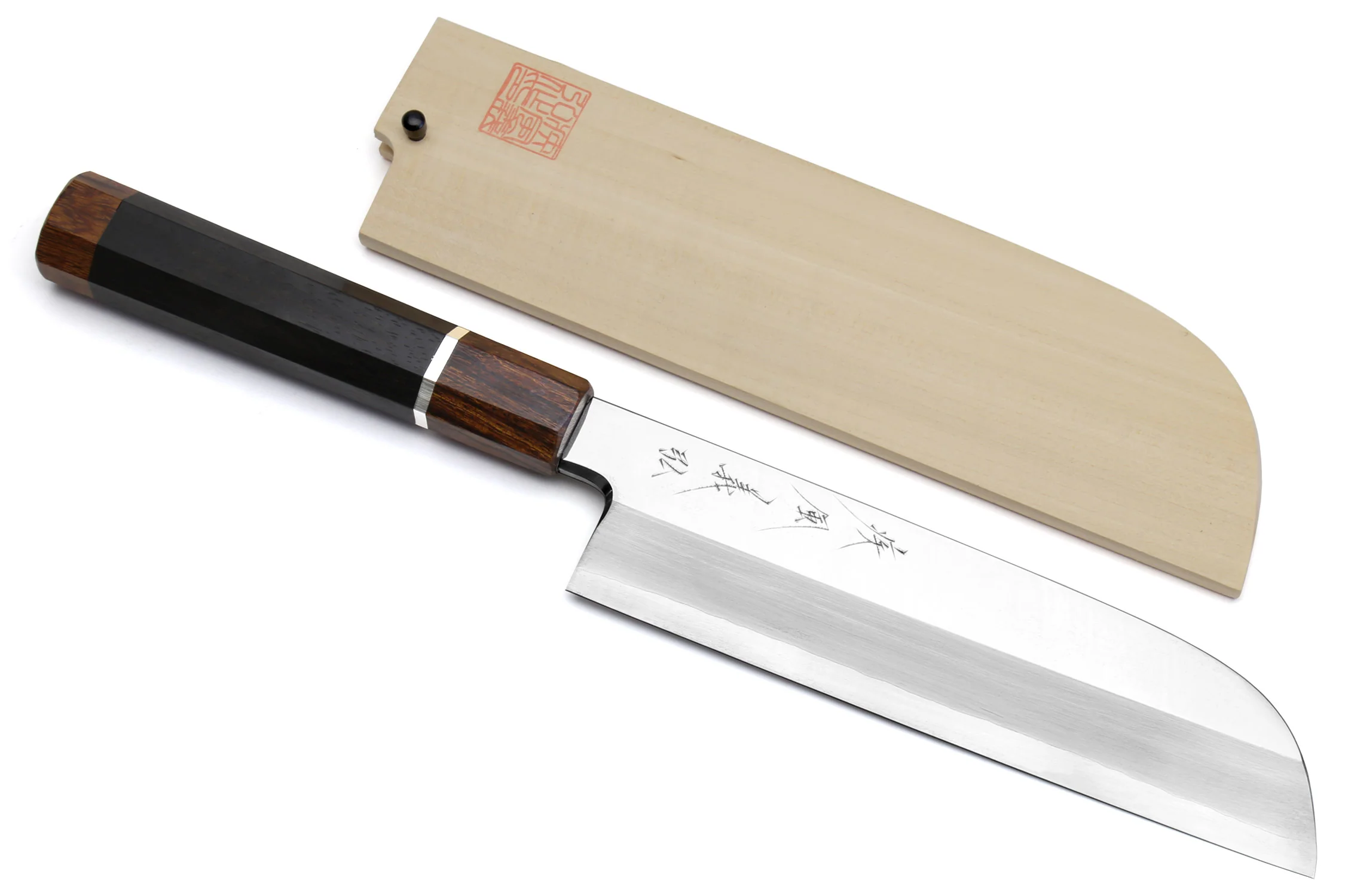 Yoshihiro Ginsan Mirror Polished Stain Resistant Kama Usuba Traditional Japanese Vegetable Chopping Chef Knife Ebony Handle with Silver Ring - Image 10