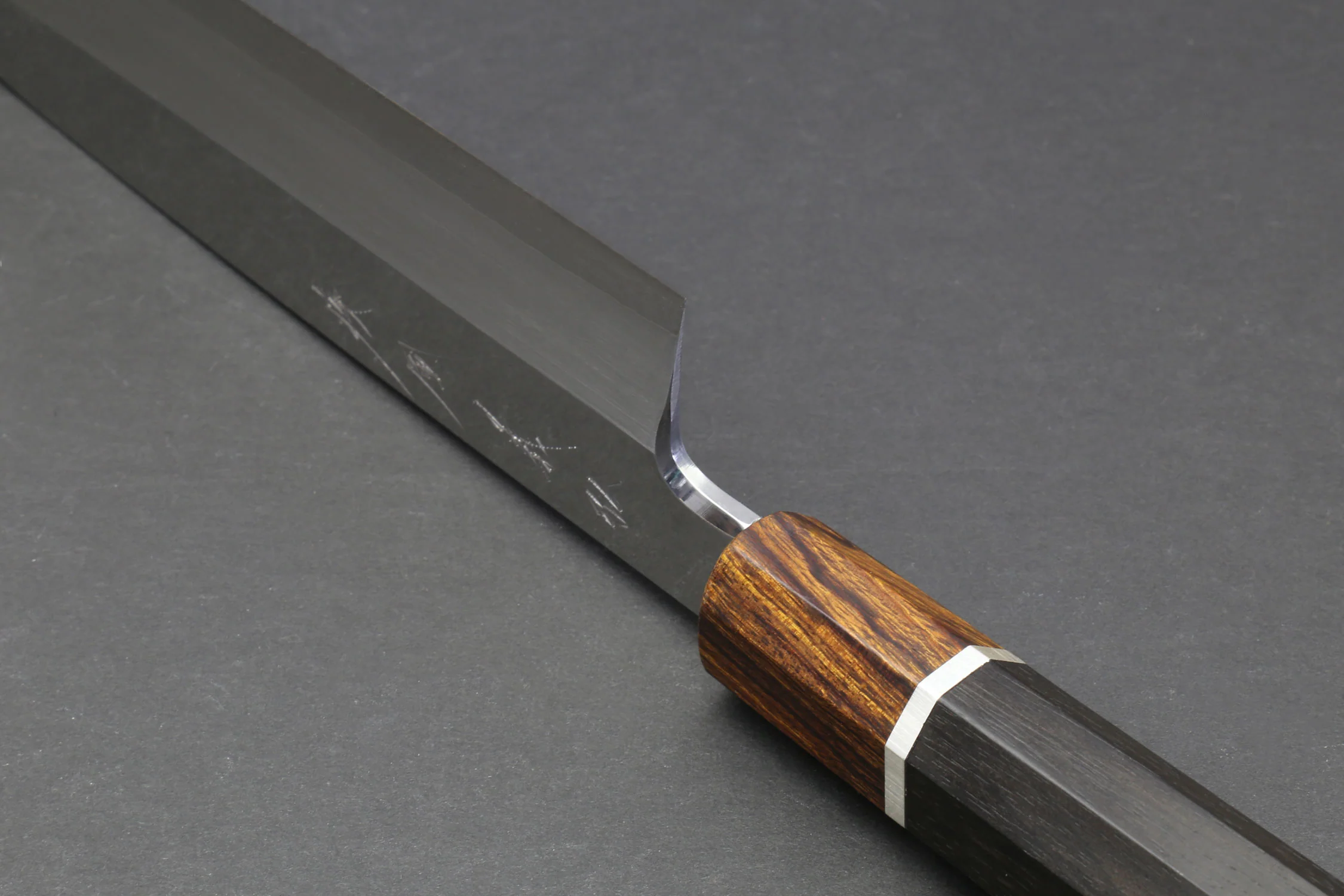 Yoshihiro Ginsan Mirror Polished Stain Resistant Kama Usuba Traditional Japanese Vegetable Chopping Chef Knife Ebony Handle with Silver Ring - Image 7