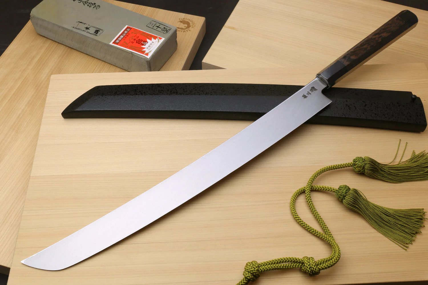 Yoshihiro Ginsan Stain Resistant Steel Maguro Bocho Tuna Knife (Sakimaru Takobiki Style) *Blade Length 390mm 15" - Image 2
