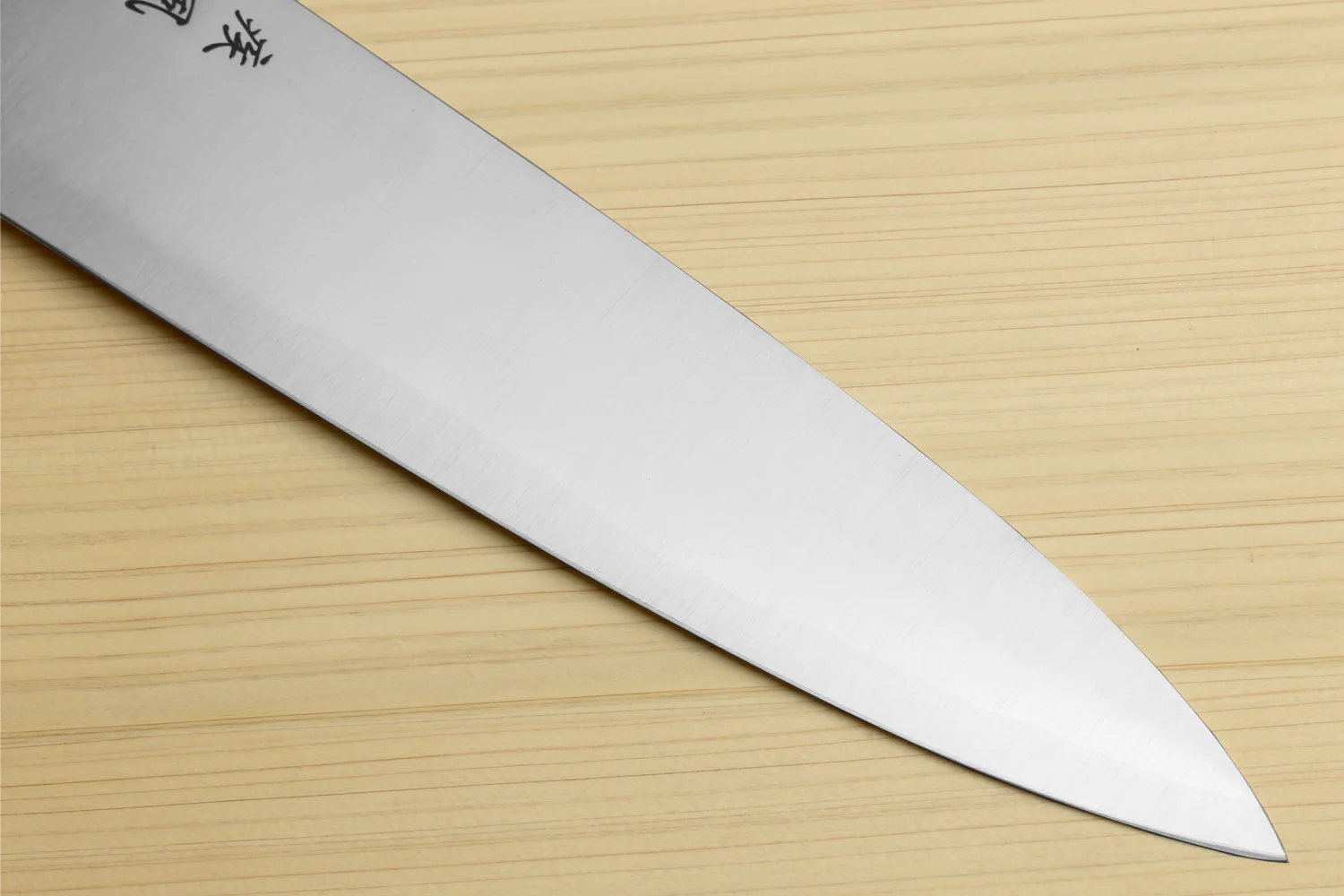Yoshihiro HAP40 High Speed Stainless Steel Gyuto Chefs Knife Triple Ring Ebony Handle - Image 5