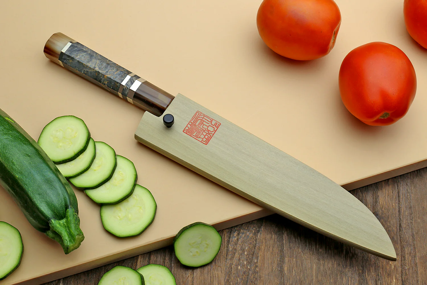 Hayate Hinoura Kurouchi Black-Forged Blue Steel Stainless Clad Petty Utility Knife - Image 9