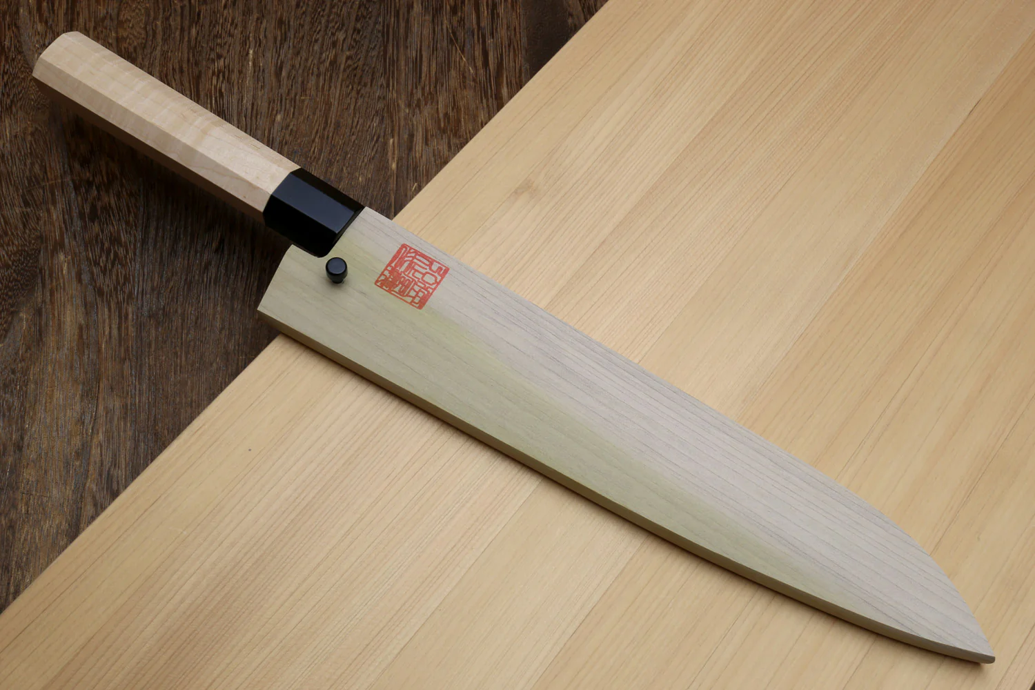 Yoshihiro High Carbon Blue Steel #2 Kurouchi Gyuto Japanese Multipurpose Knife with Kaede Handle - Image 10