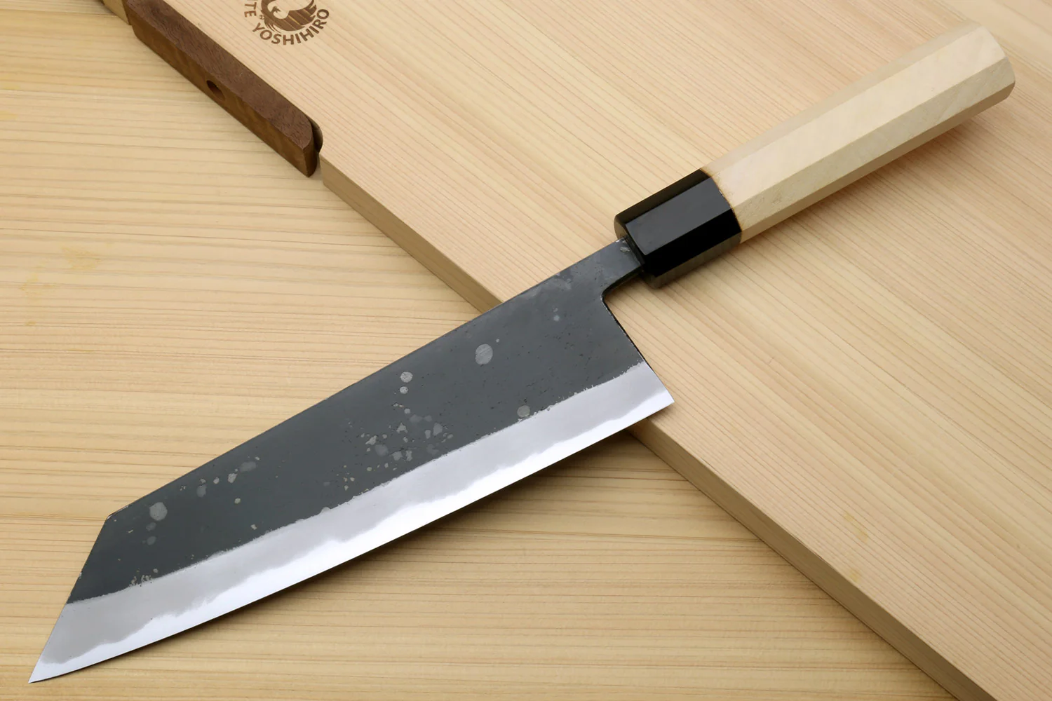 Yoshihiro High Carbon Blue Steel #2 Kurouchi Japanese Kiritsuke Chef Knife with Kaede Handle - Image 4