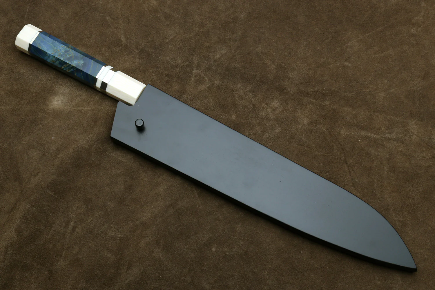 Yoshihiro High Speed Steel HAP40 Gyuto Chefs Knife with Octagonal Handle with Alternative Ivory Bolster (Blade Length: 10.2" (260mm)) - Image 8