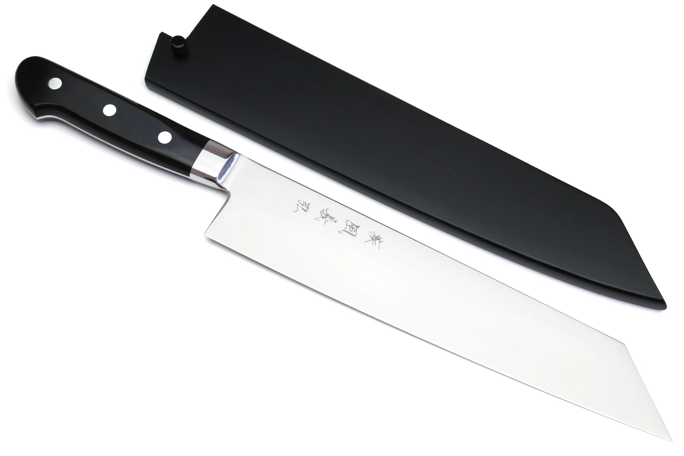 Yoshihiro High Speed Steel Kiritsuke Multipurpose Chefs Knife 210mm 8.25" (Black Pakkawood Handle) - Image 10