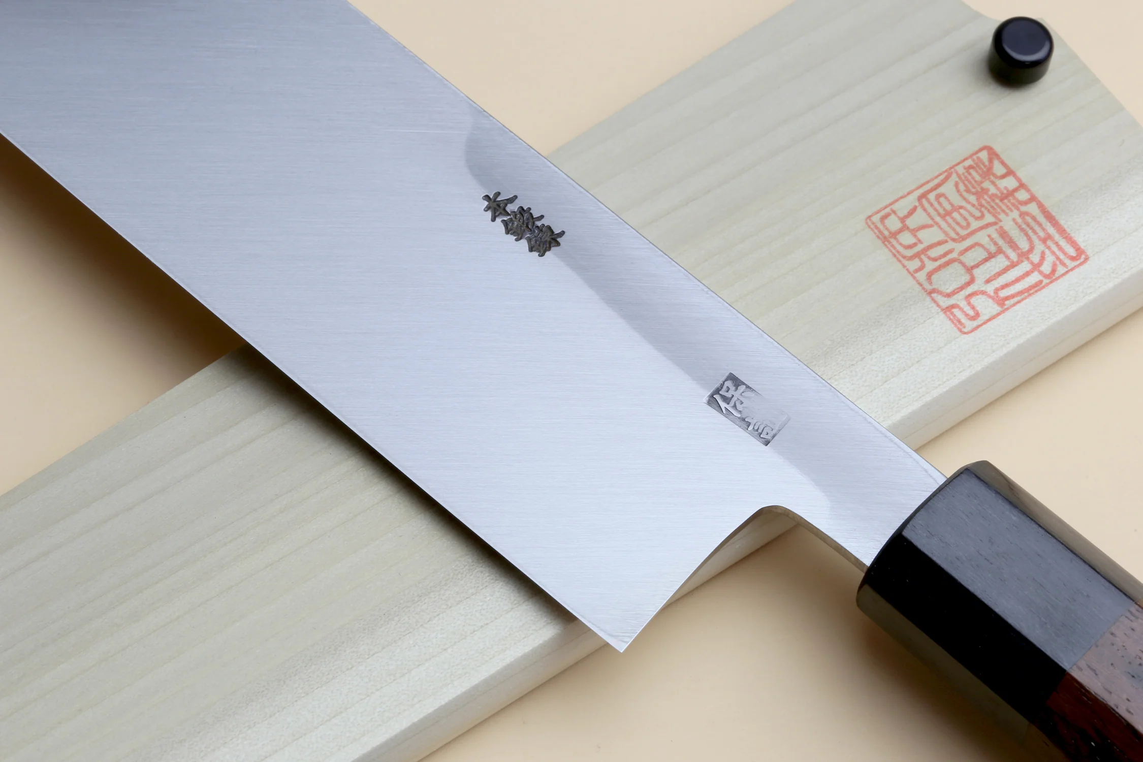 Yoshihiro Hongasumi Blue Steel Kama Usuba Traditional Japanese Vegetable Chopping Chef Knife, Rosewood Handle - Image 7