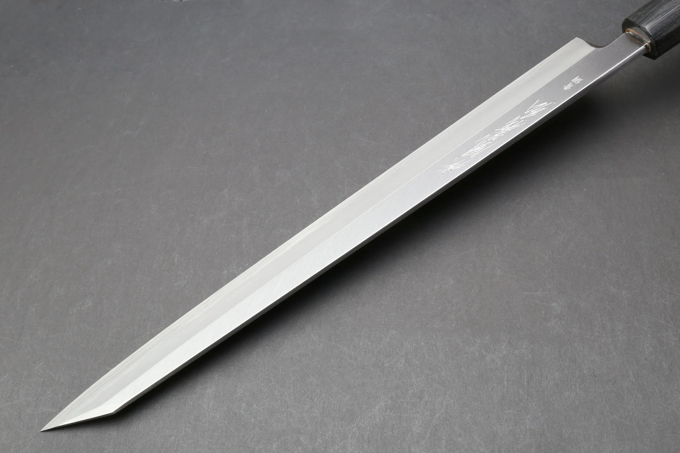 Yoshihiro Hongasumi Blue Steel Yanagi-Kiritsuke Sushi Sashimi Japanese Knife Rosewood Handle with Nuri Saya Cover - Image 7