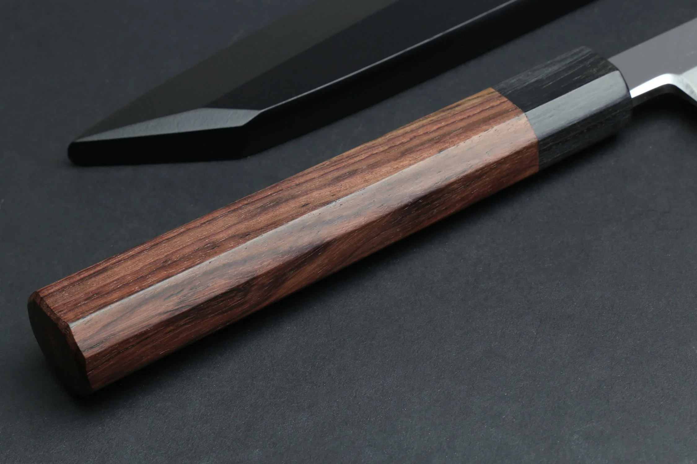Yoshihiro Hongasumi Blue Steel Yanagi-Kiritsuke Sushi Sashimi Japanese Knife Rosewood Handle with Nuri Saya Cover - Image 8