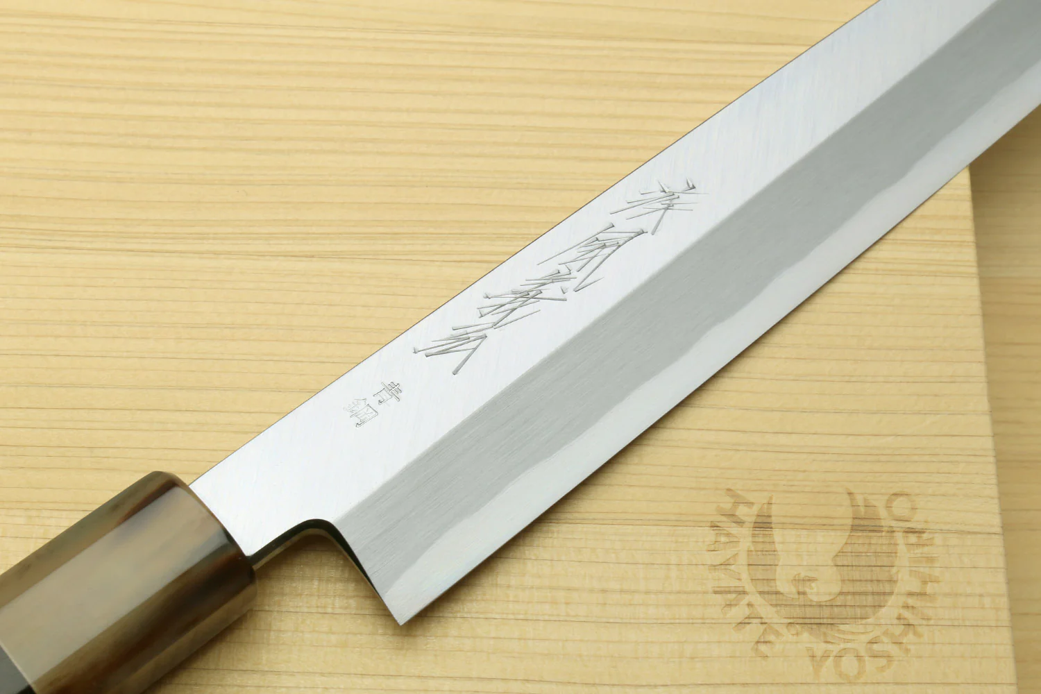 Yoshihiro Hongasumi Blue Steel Yanagi Sushi Sashimi Japanese Knife Ebony Handle - Image 3