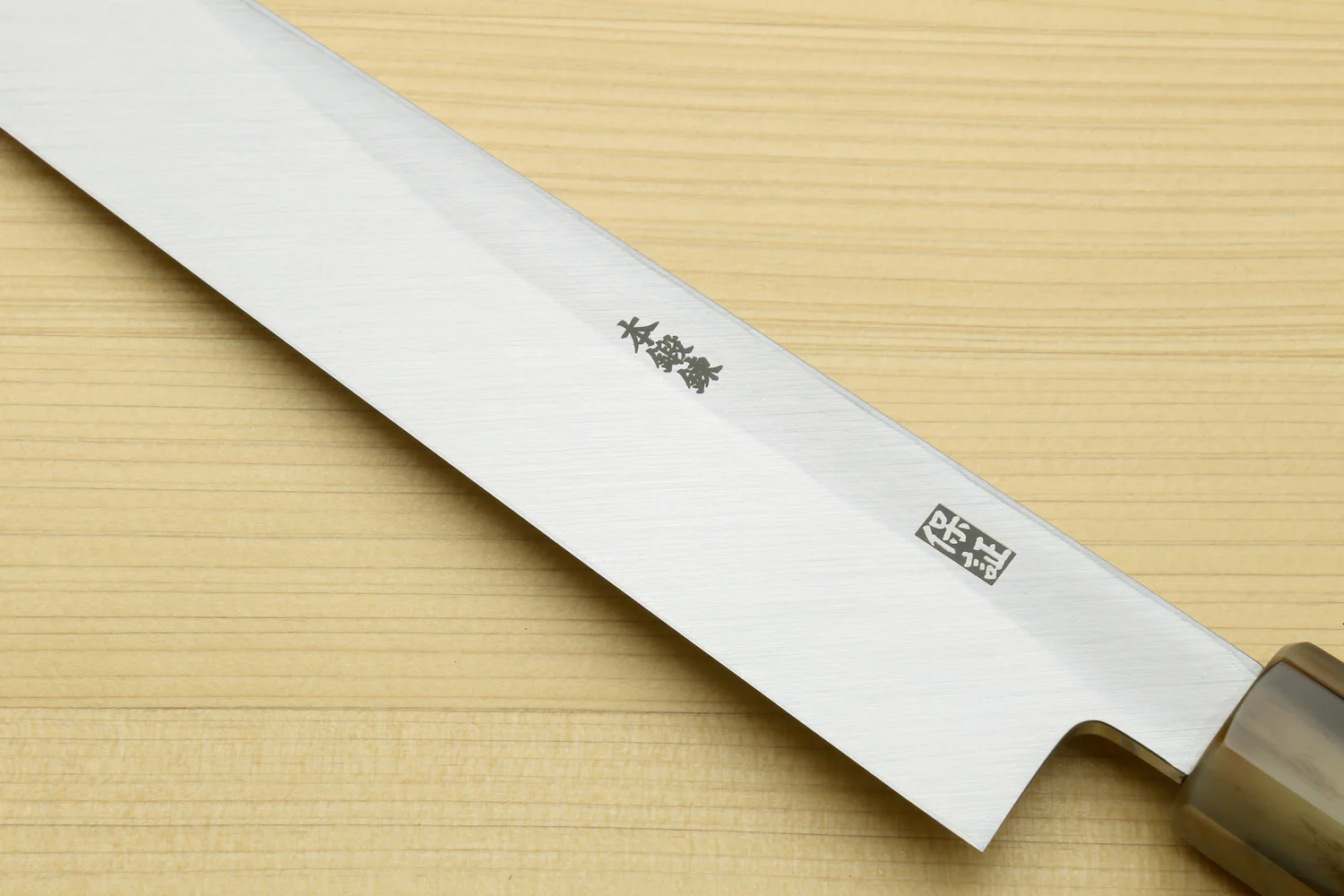 Yoshihiro Hongasumi Blue Steel Yanagi Sushi Sashimi Japanese Knife Ebony Handle - Image 4