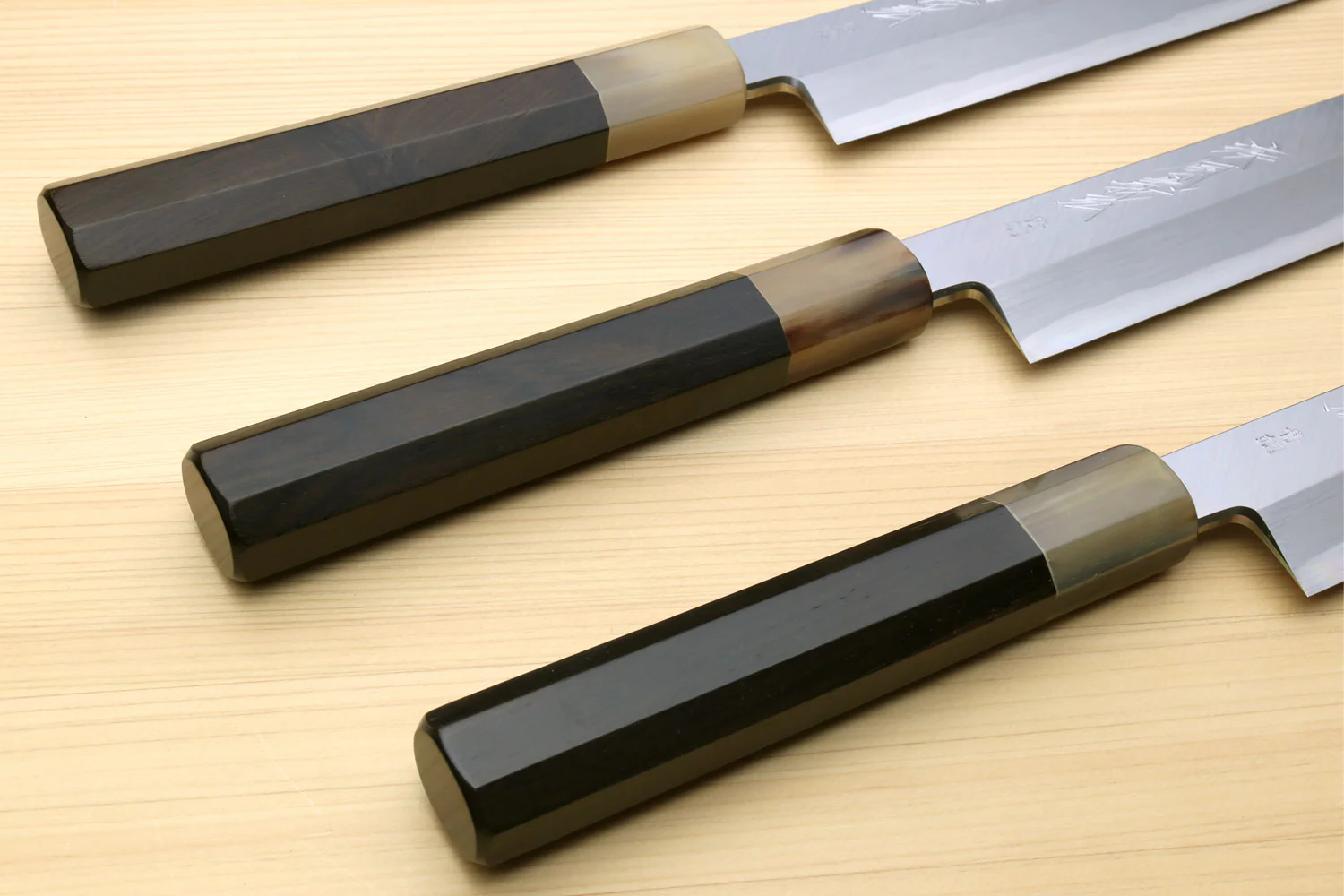 Yoshihiro Hongasumi Blue Steel Yanagi Sushi Sashimi Japanese Knife Ebony Handle - Image 7