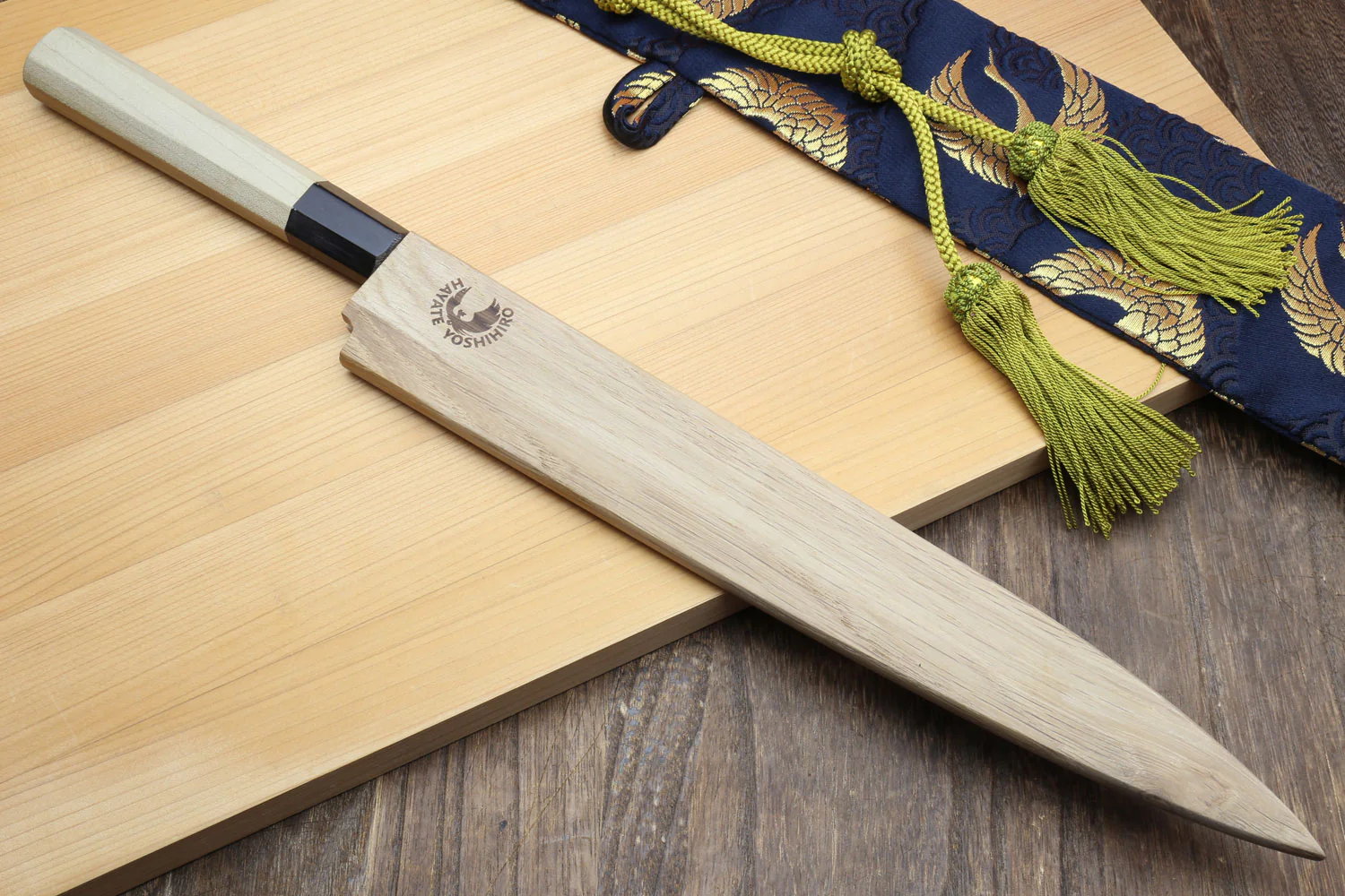 Yoshihiro Hongasumi Blue Steel Yanagi Sushi Sashimi Japanese Knife Magnolia Handle - Image 9