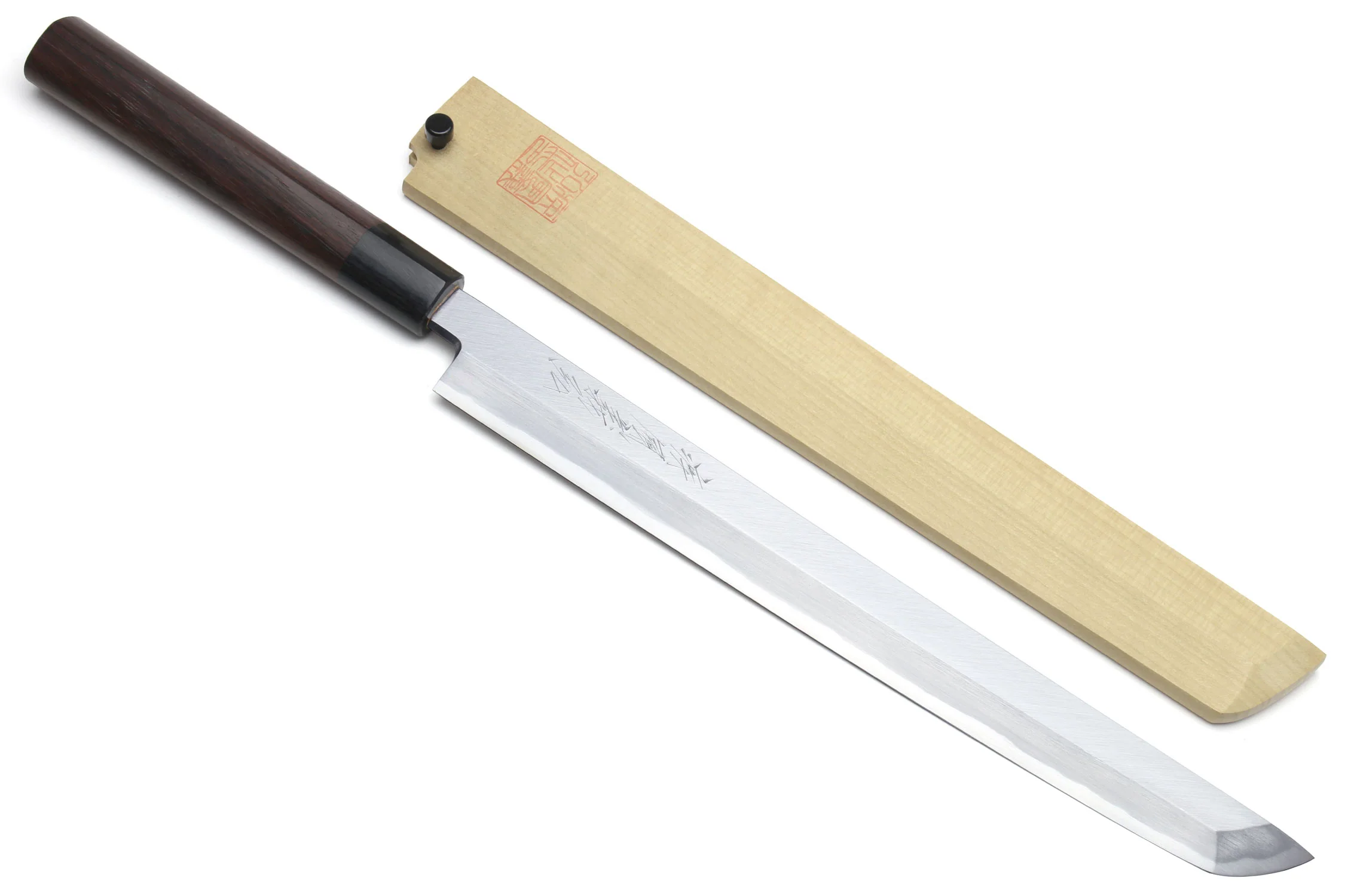 Yoshihiro Hongasumi White Steel Sakimaru Takobiki Sushi Sashimi Japanese Knife Rosewood Handle - Image 9