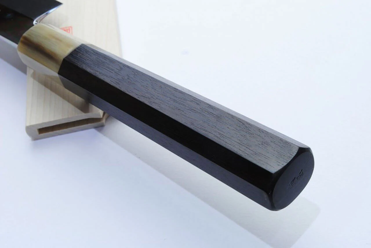 Yoshihiro Honyaki Mirror Finished White Steel Yanagi Kiritsuke Sushi Sashimi Japanese Knife Ebony Handle - Image 6