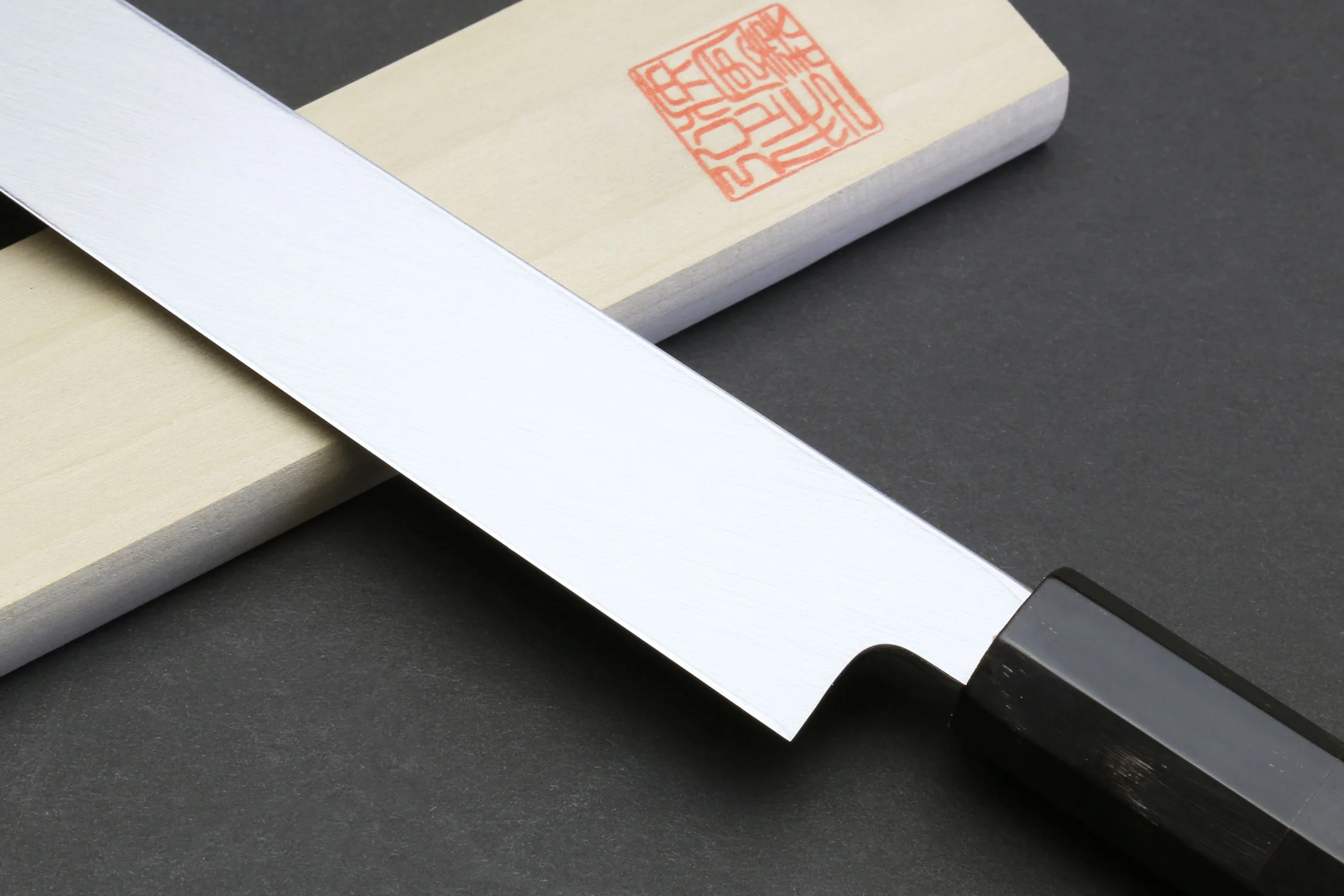 Yoshihiro Honyaki White Steel Sakimaru Takobiki Mirror Finished Sushi Sashimi Slicing Japanese Chef Knife Ebony Handle - Image 5