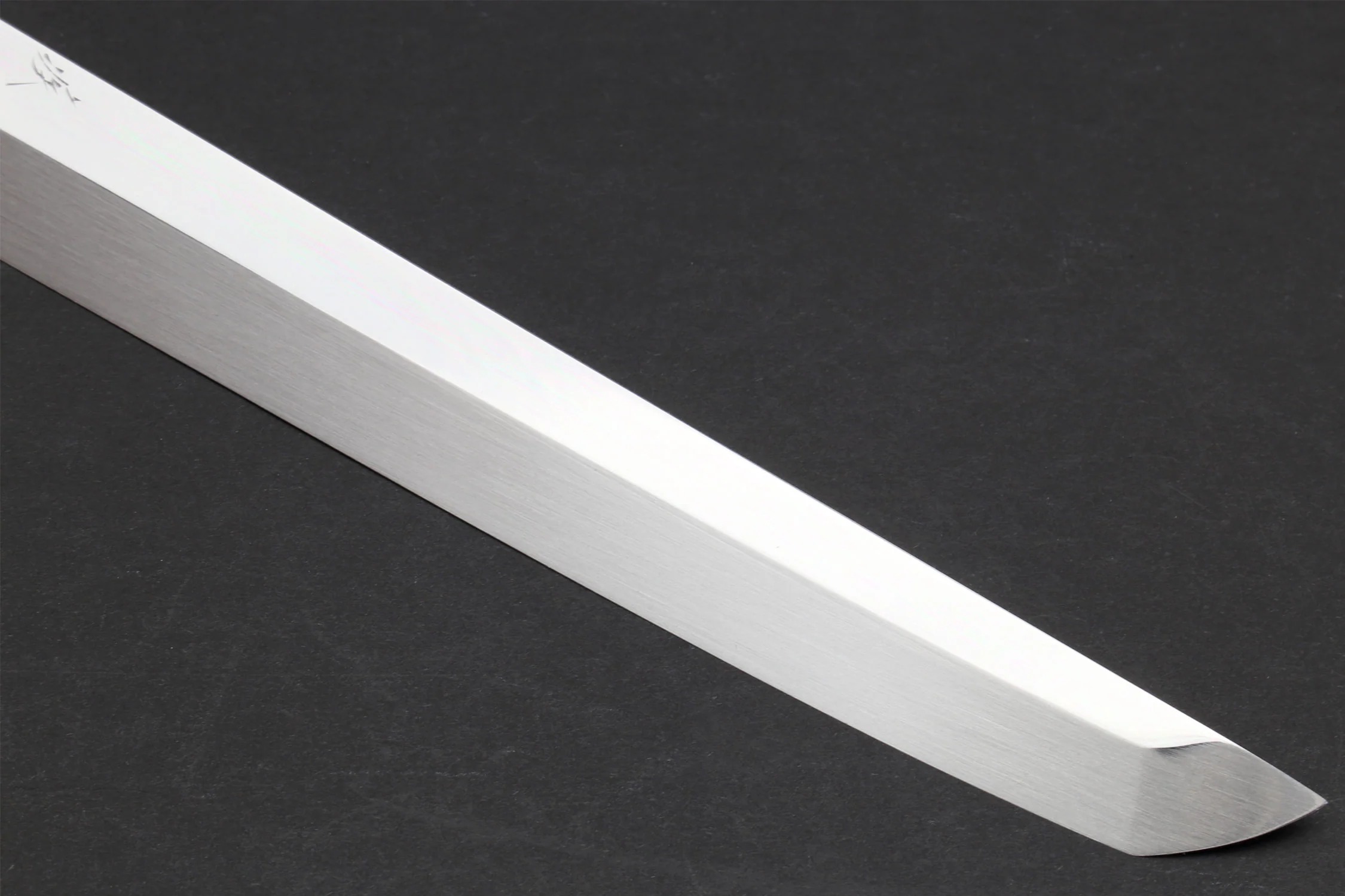 Yoshihiro Honyaki White Steel Sakimaru Takobiki Mirror Finished Sushi Sashimi Slicing Japanese Chef Knife Ebony Handle - Image 8