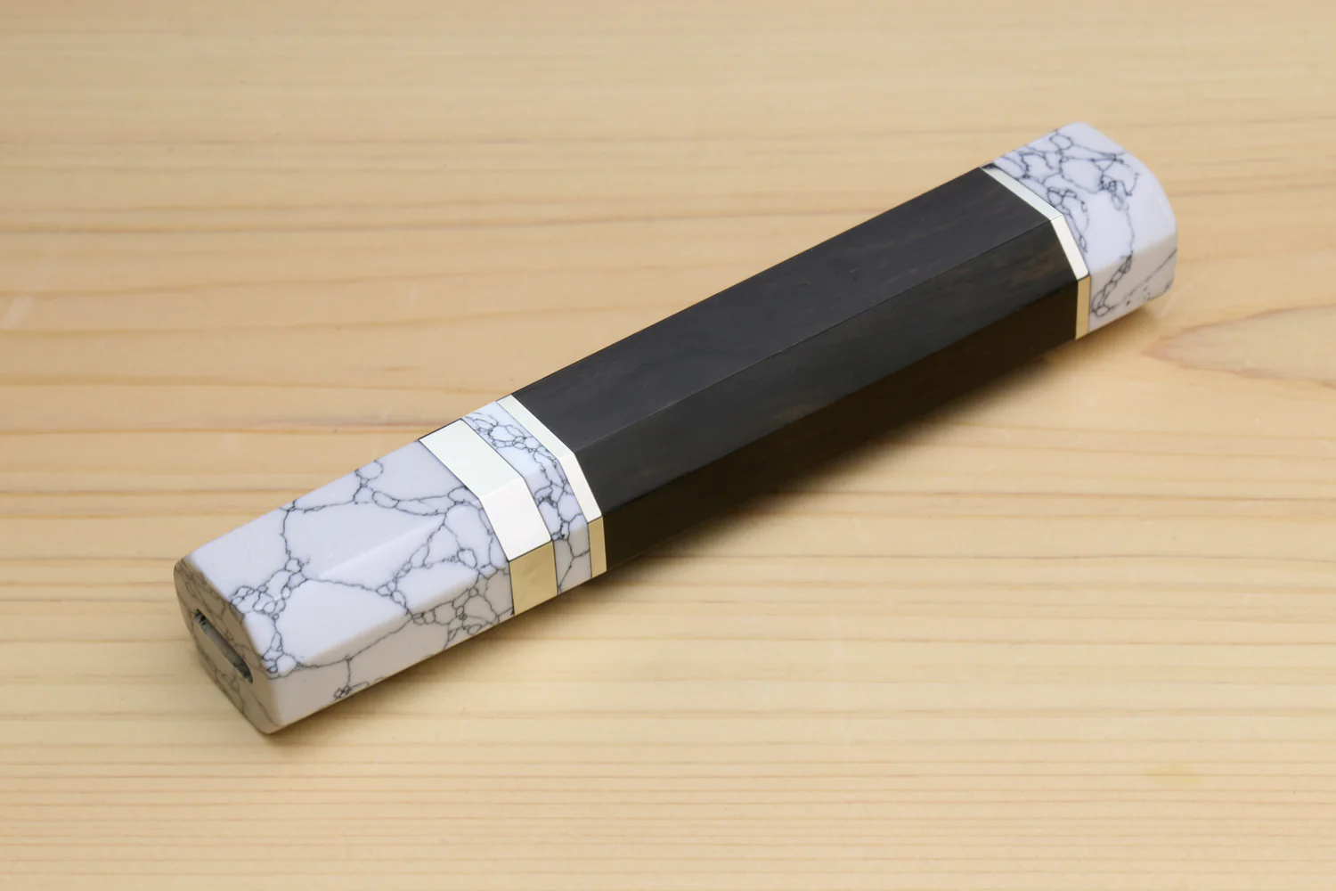 Yoshihiro Ebony Handle with Howlite White Bolster for Kiritsuke Chef Knife - Image 5