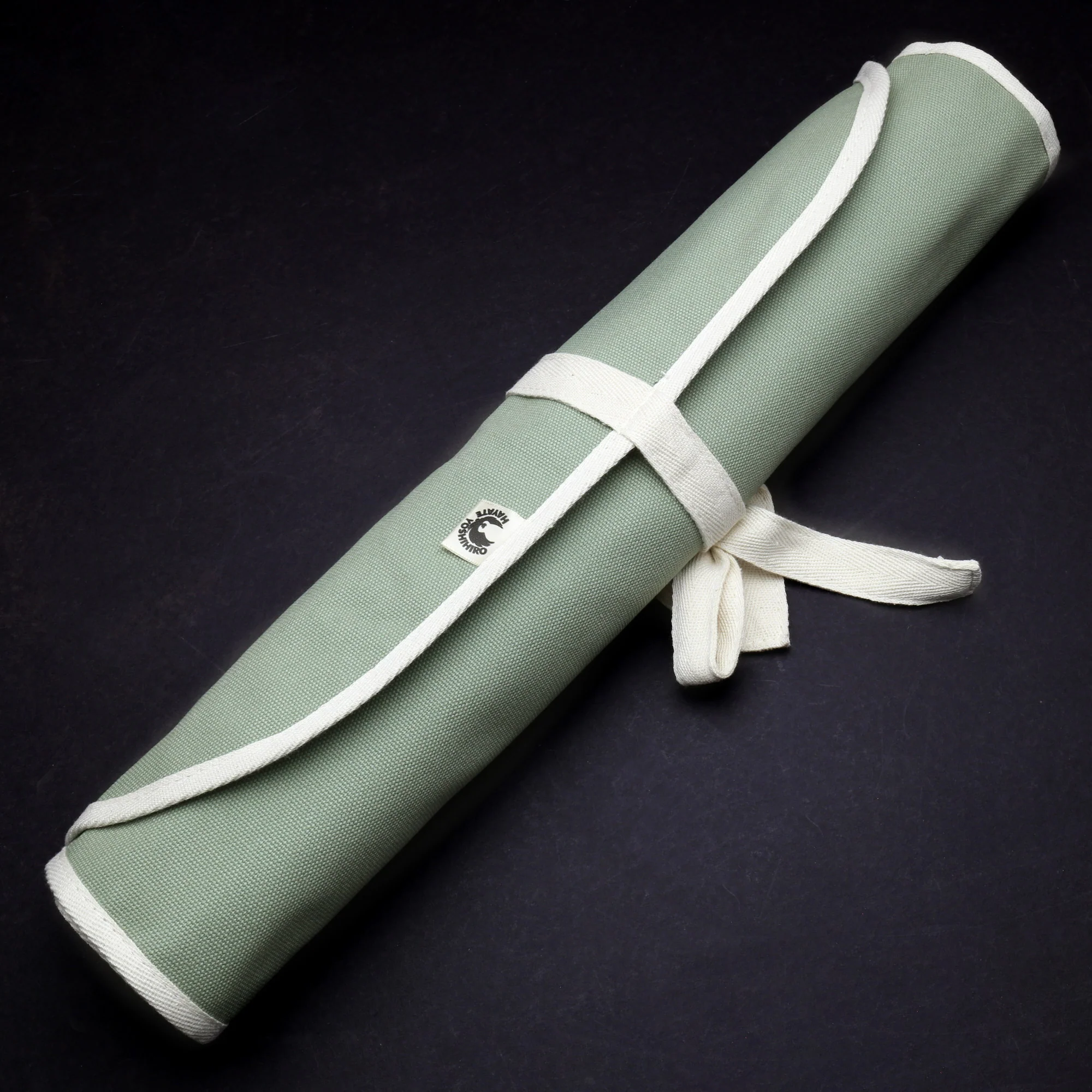 Yoshihiro Japanese Knife Cotton Pouch Bag Olive-Green Color (6 Slots) - Image 2