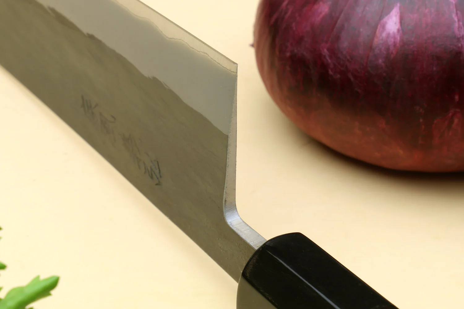 Yoshihiro Kurouchi Black-Forged Blue Steel Stainless Clad Gyuto Chefs Knife (Ebony Handle) - Image 6