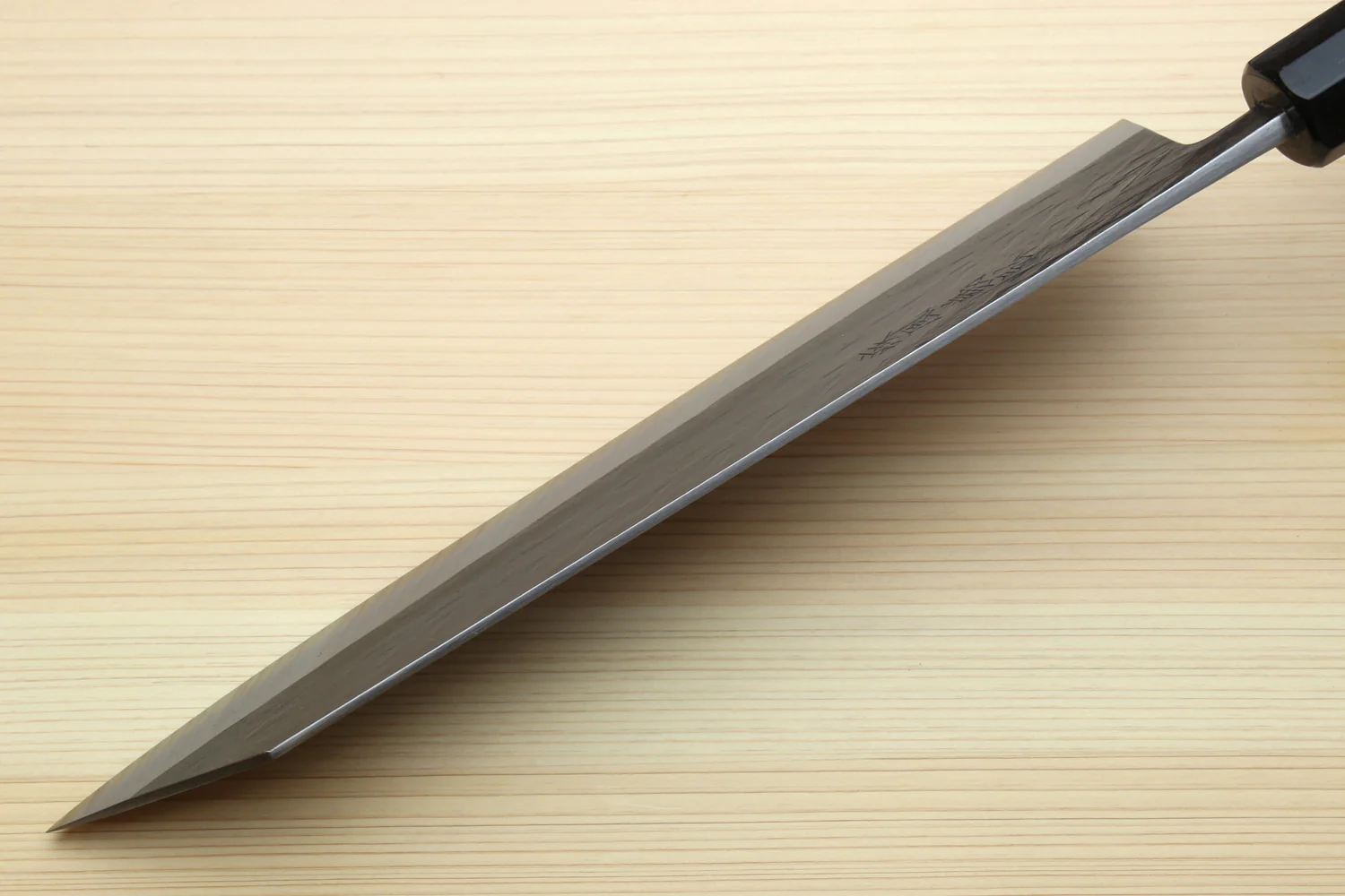 Yoshihiro Kurouchi Black-Forged Blue Steel Stainless Clad Kiritsuke Multipurpose Chef Knife (Ebony Handle) - Image 7