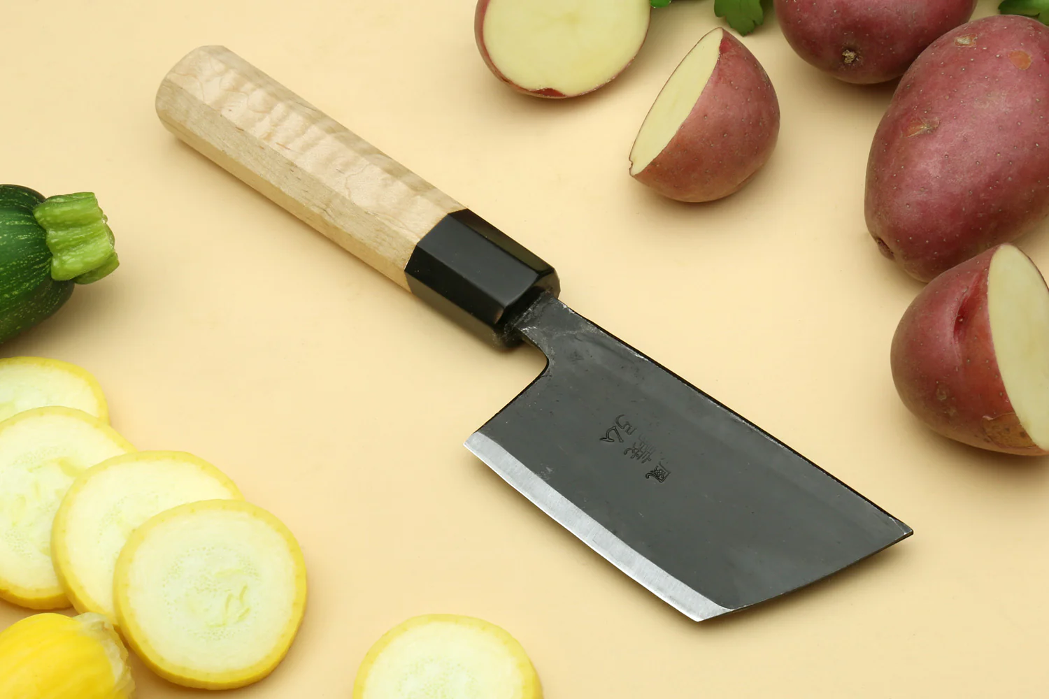 Yoshihiro Kurouchi High Carbon White Steel #2 Paring Japanese Knife with Camphor Handle - Image 2