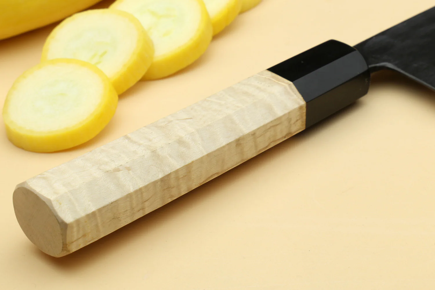 Yoshihiro Kurouchi High Carbon White Steel #2 Santoku Japanese Multipurpose Chef Knife with Camphor Handle - Image 6