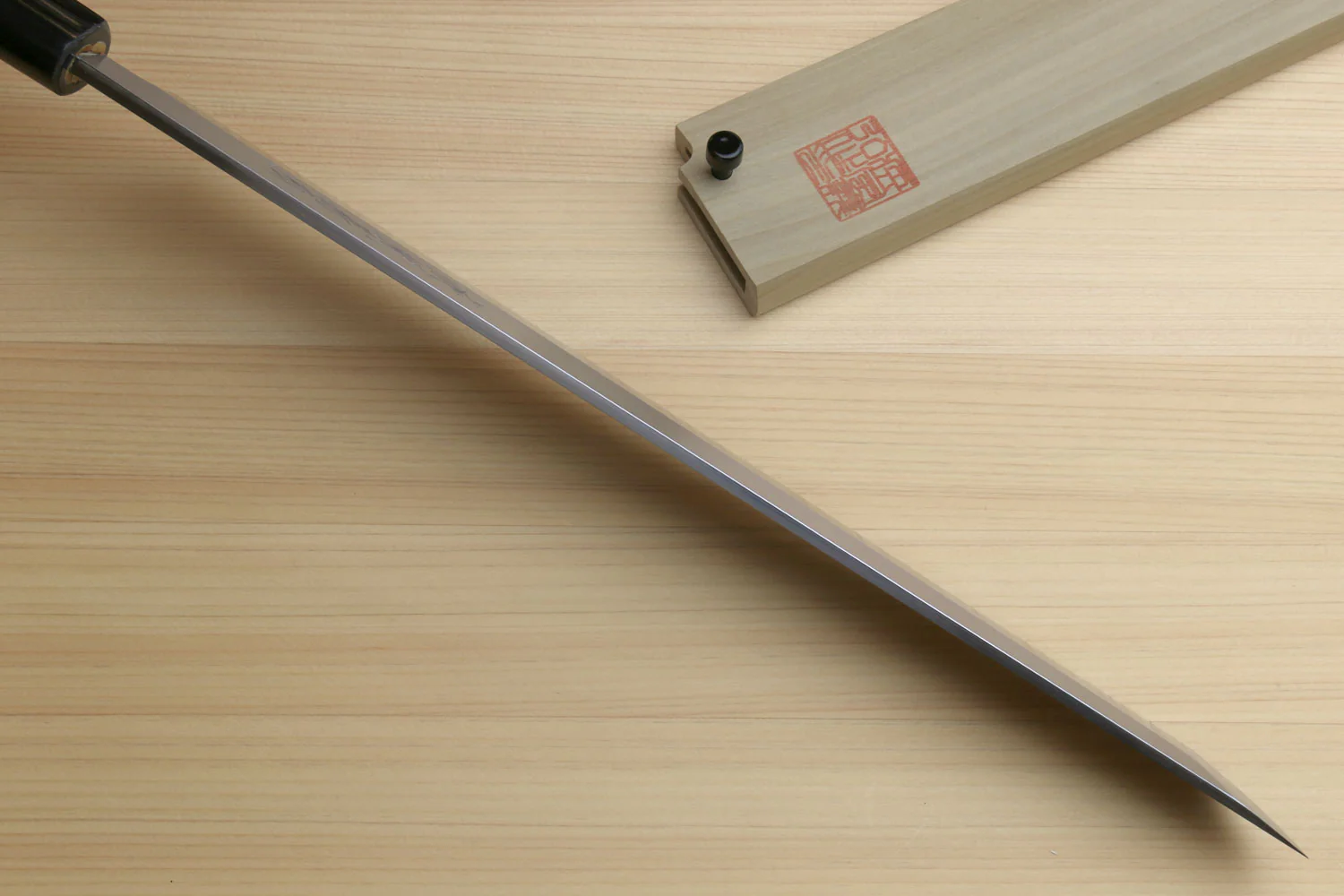 Yoshihiro Left Handed Hongasumi White Steel Sakimaru Takobiki Sushi Sashimi Japanese Knife Shitan Handle - Image 5