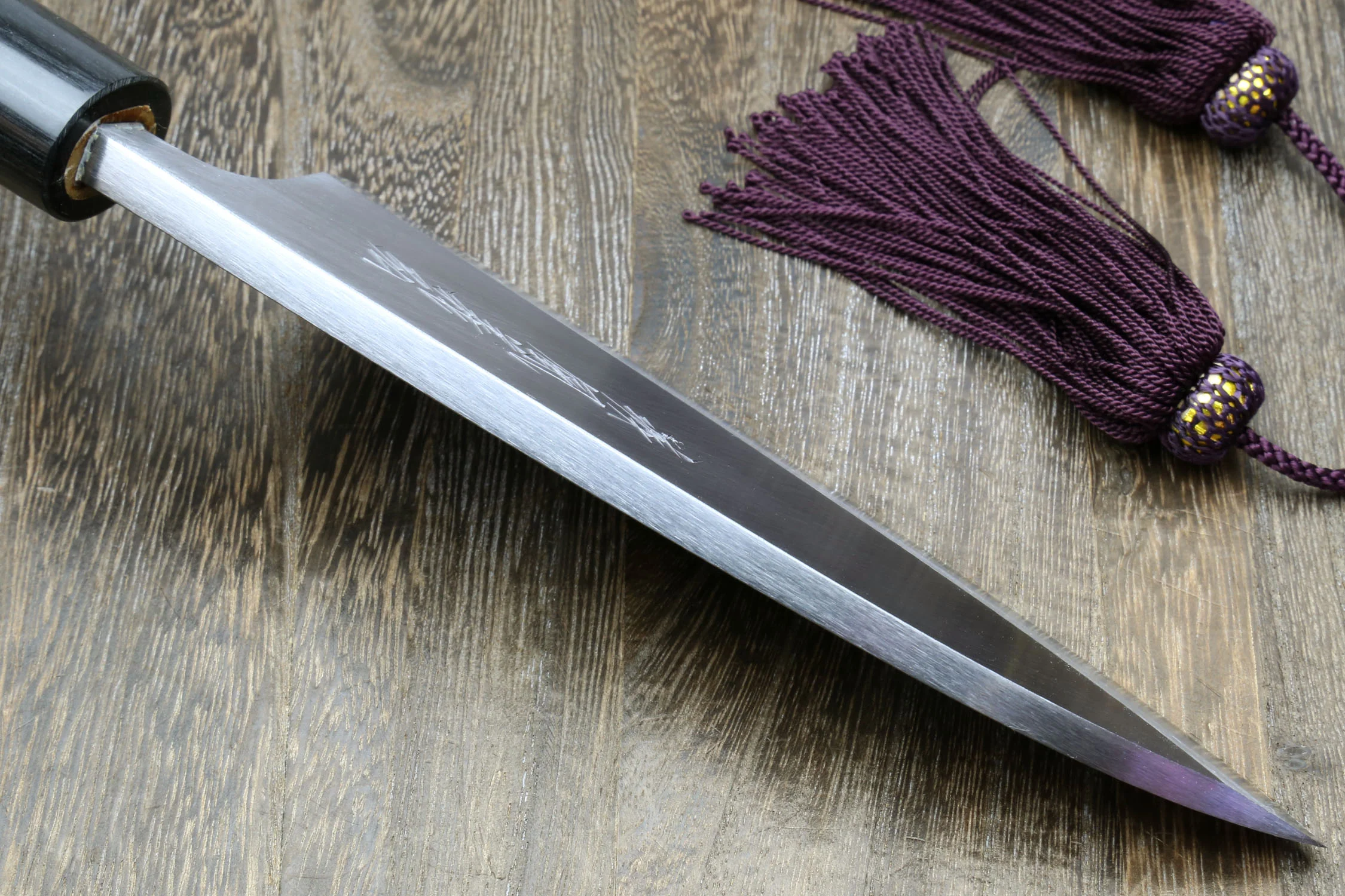 Yoshihiro Left Handed Kasumi White Steel Deba Fish Fillet Knife Shitan Handle - Image 6