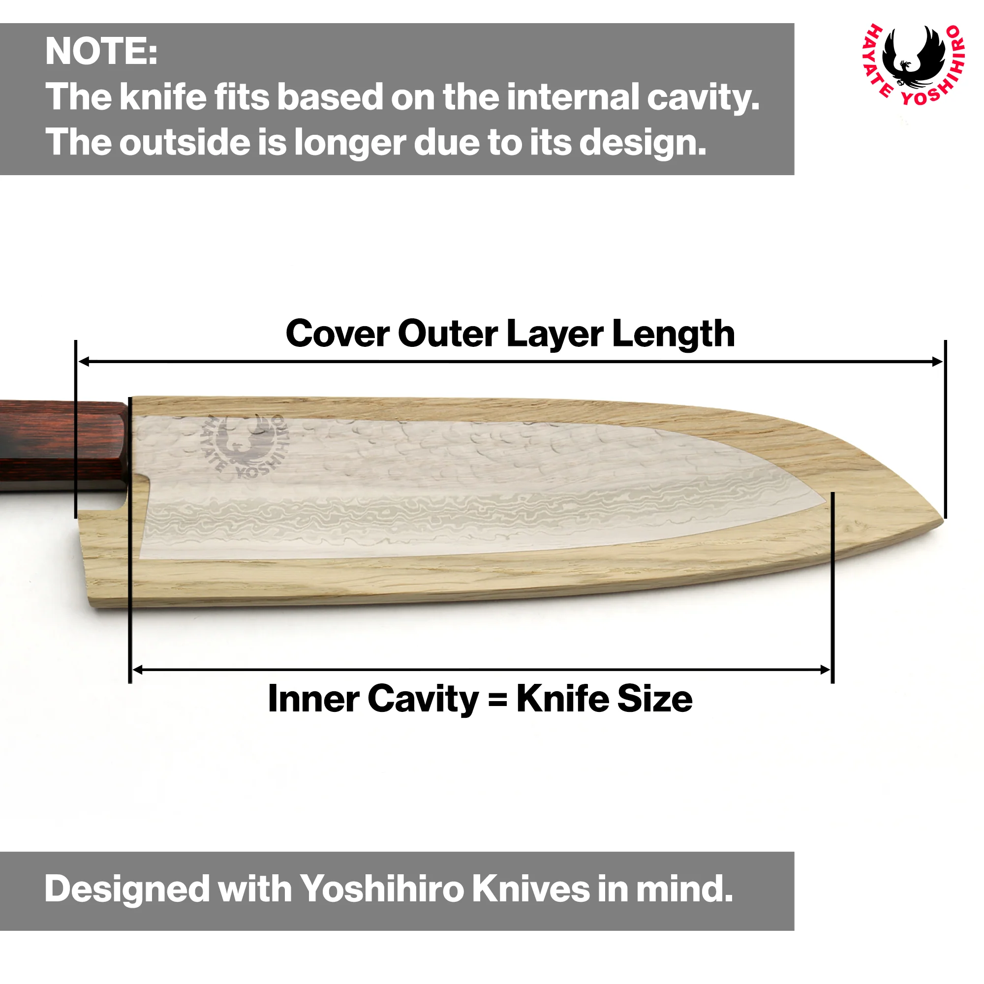 Yoshihiro Magnetic Oak Wood Saya Cover Blade Protector for Santoku - Image 9
