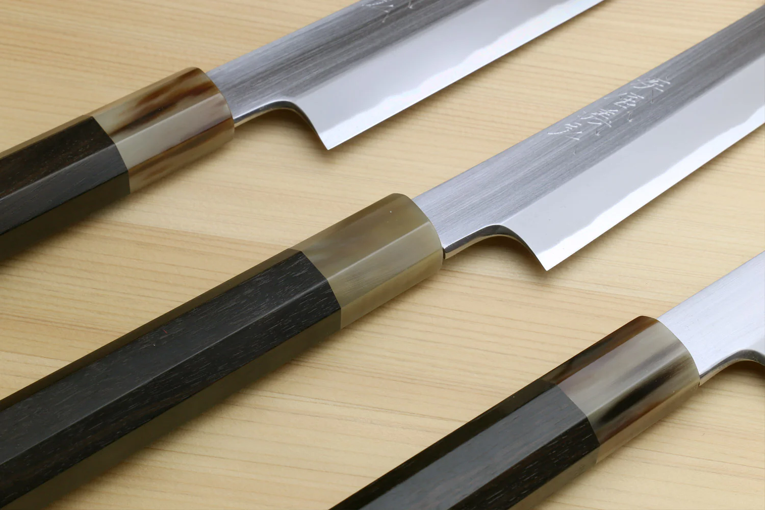 Yoshihiro Masashi Hongasumi White Steel Yanagi-Kiritsuke Sushi Sashimi Japanese Knife Ebony Handle - Image 7