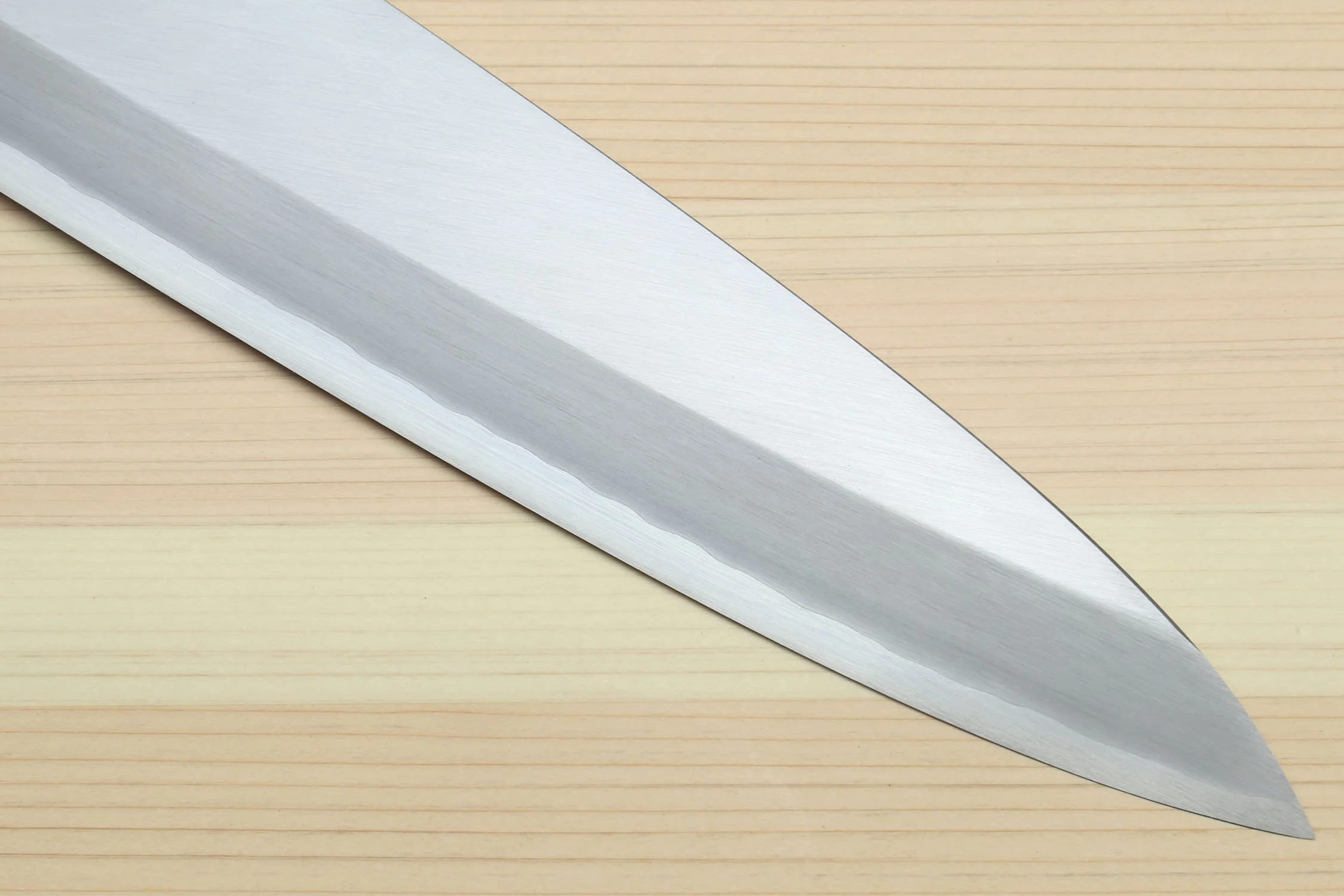 Yoshihiro Mizu Yaki Ginsan Semi-Stainless Mioroshi Japanese Fish Filet Knife Ebony Handle - Image 5