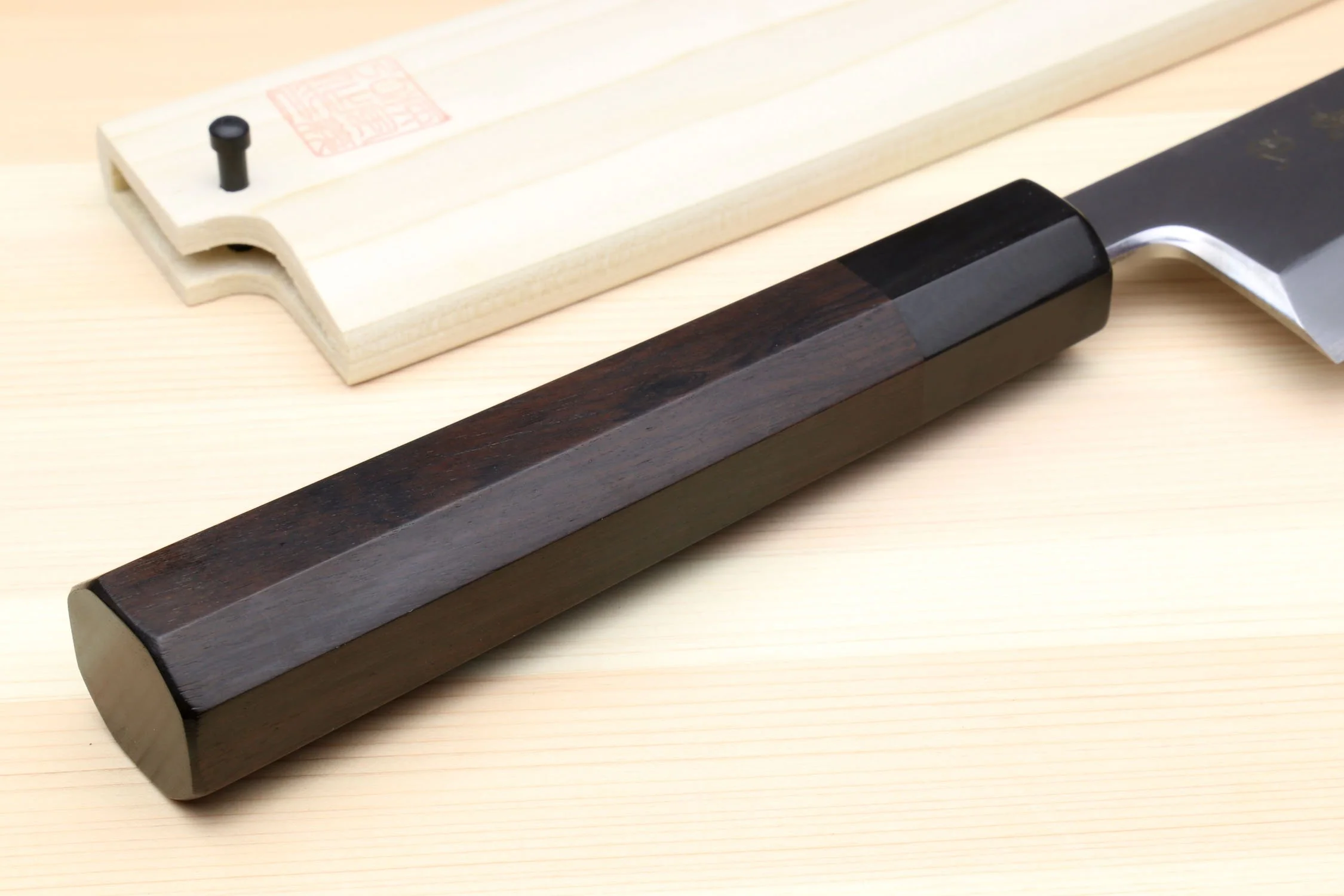 Yoshihiro Mizu Yaki Ginsan Semi-Stainless Mioroshi Japanese Fish Filet Knife Ebony Handle - Image 8