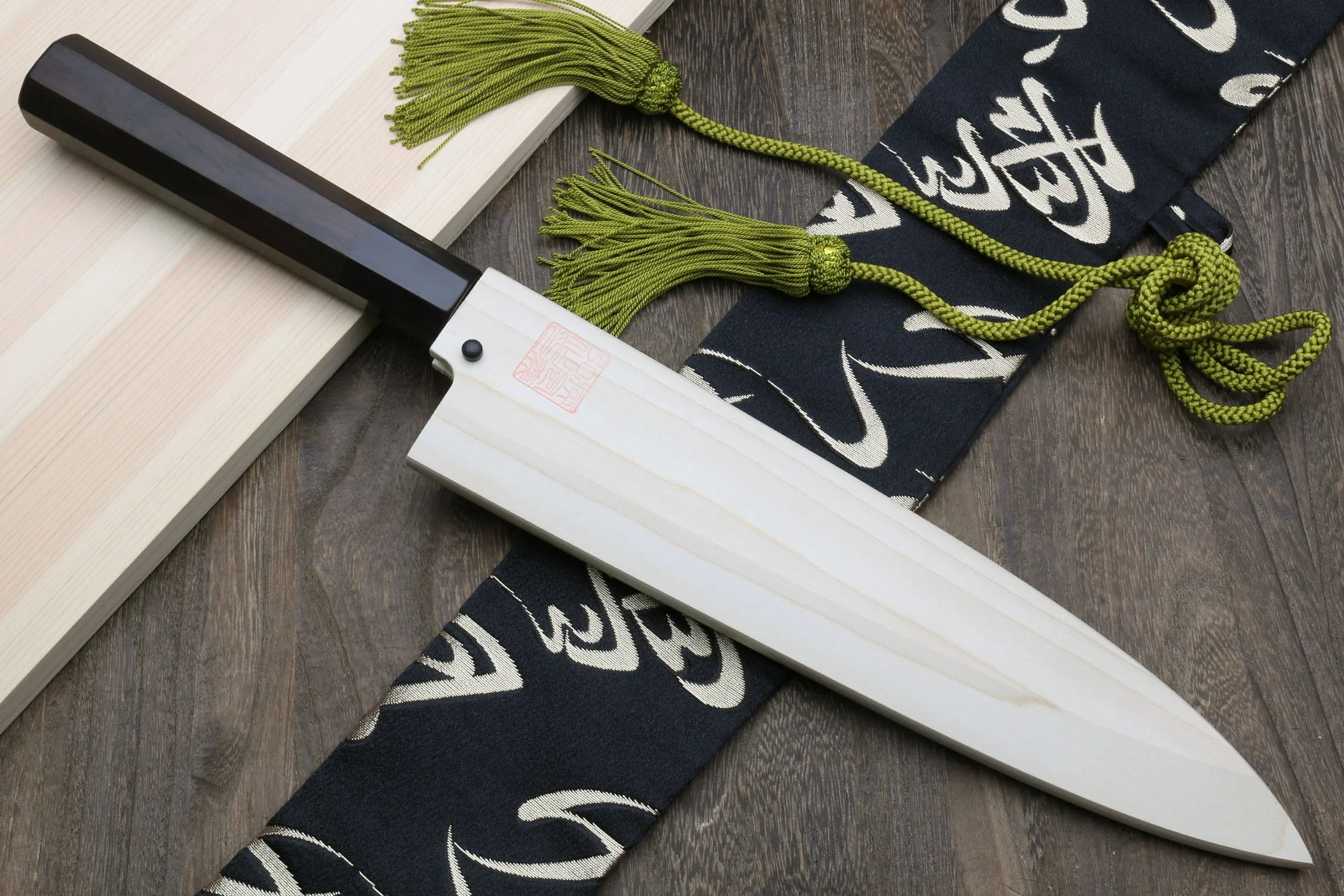 Yoshihiro Mizu Yaki Ginsan Semi-Stainless Mioroshi Japanese Fish Filet Knife Ebony Handle - Image 9