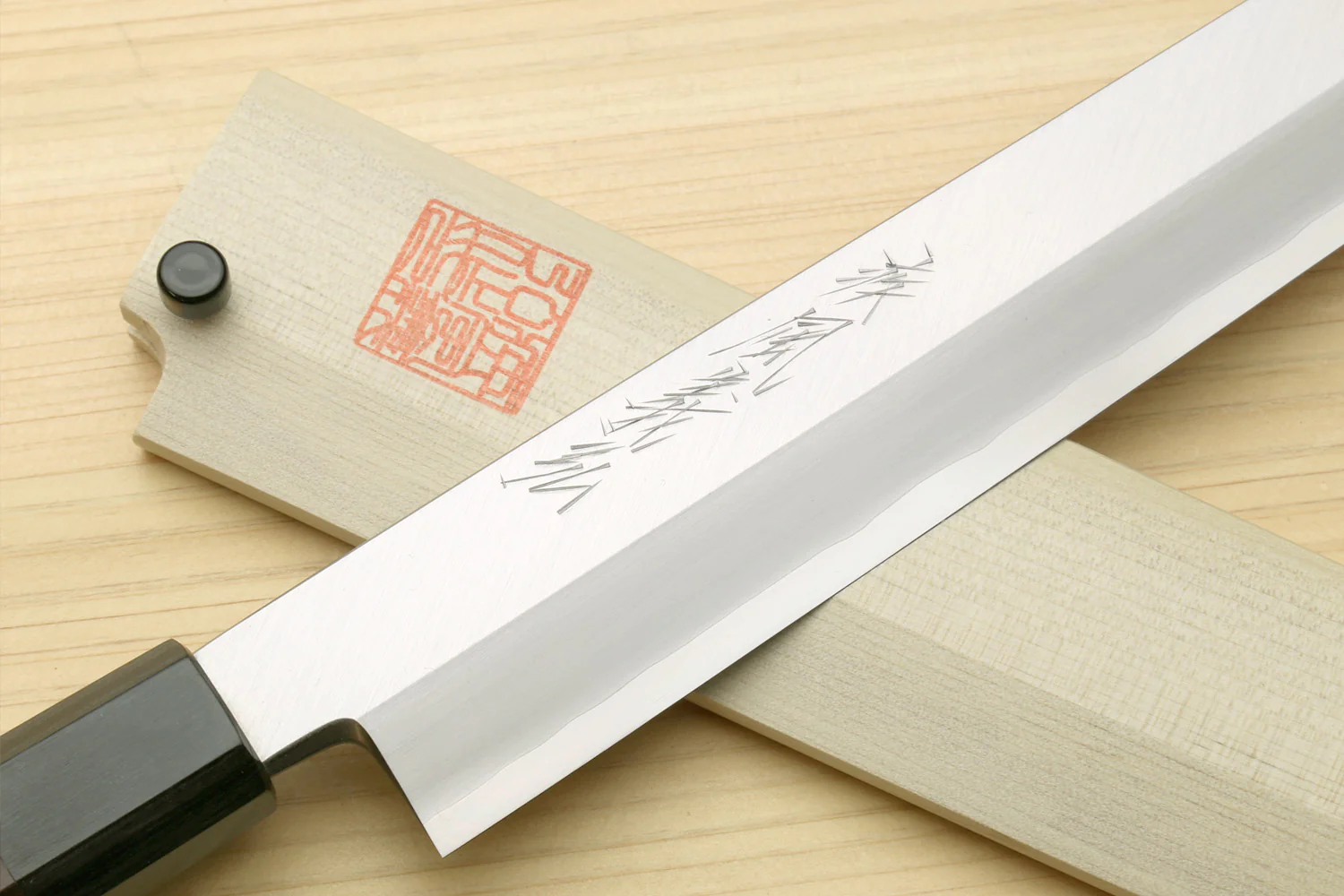 Yoshihiro Mizuyaki Hongasumi Ginsan High Carbon Stain Resistant Steel Yanagi-Kiritsuke Sushi Sashimi Japanese Knife Rosewood Handle - Image 3
