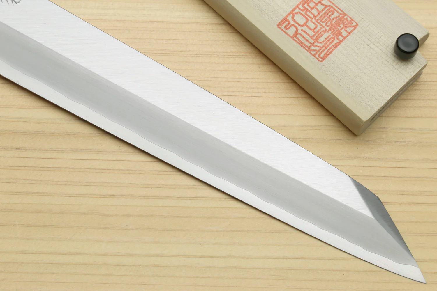 Yoshihiro Mizuyaki Hongasumi Ginsan High Carbon Stain Resistant Steel Yanagi-Kiritsuke Sushi Sashimi Japanese Knife Rosewood Handle - Image 5