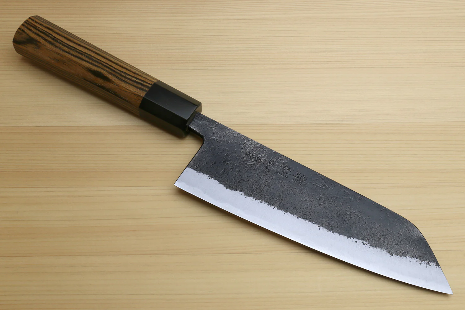 Yoshihiro Nashiji High Carbon White Steel #2 Japanese Bunka Chefs Knife with Cocobolo Wood Handle - Image 3