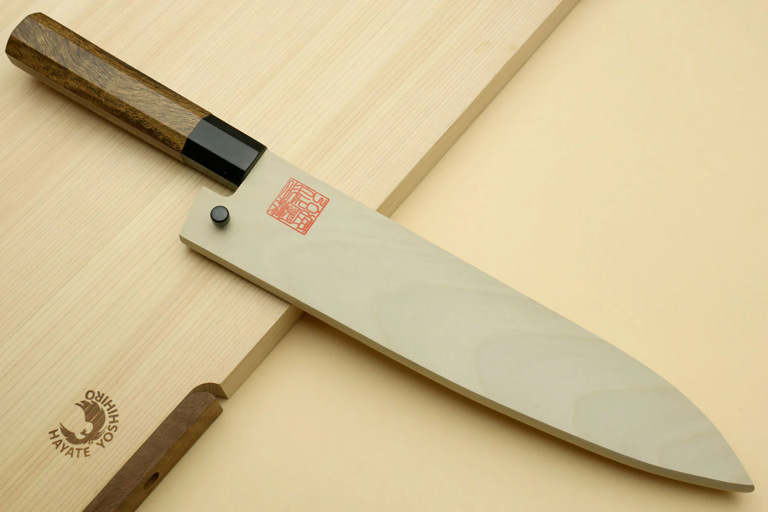 Yoshihiro Nashiji High Carbon White Steel #2 Japanese Gyuto Chefs Knife with Cocobolo Wood Handle - Image 7