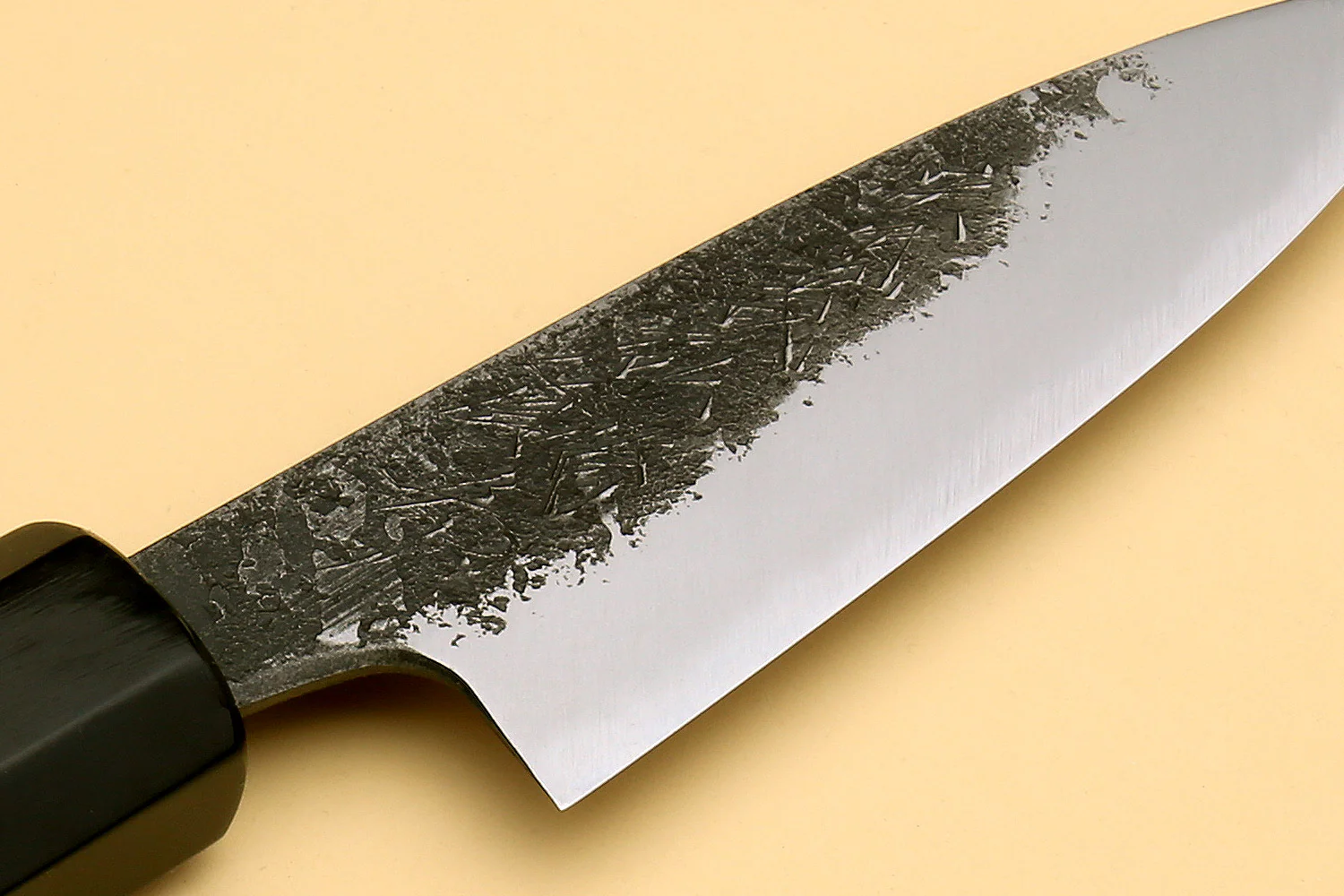 Yoshihiro Nashiji High Carbon White Steel MAZAKI Paring Japanese Peeling Knife 3.5" (90mm) with Camphor Handle - Image 4