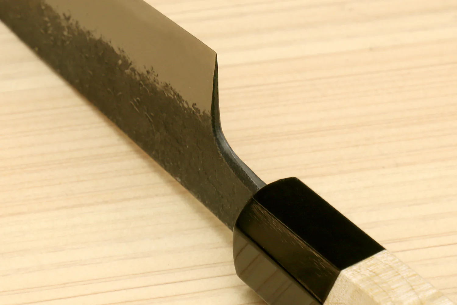 Yoshihiro Nashiji High Carbon White Steel MAZAKI Petty Utility Japanese Chefs Knife with Camphor Handle - Image 8