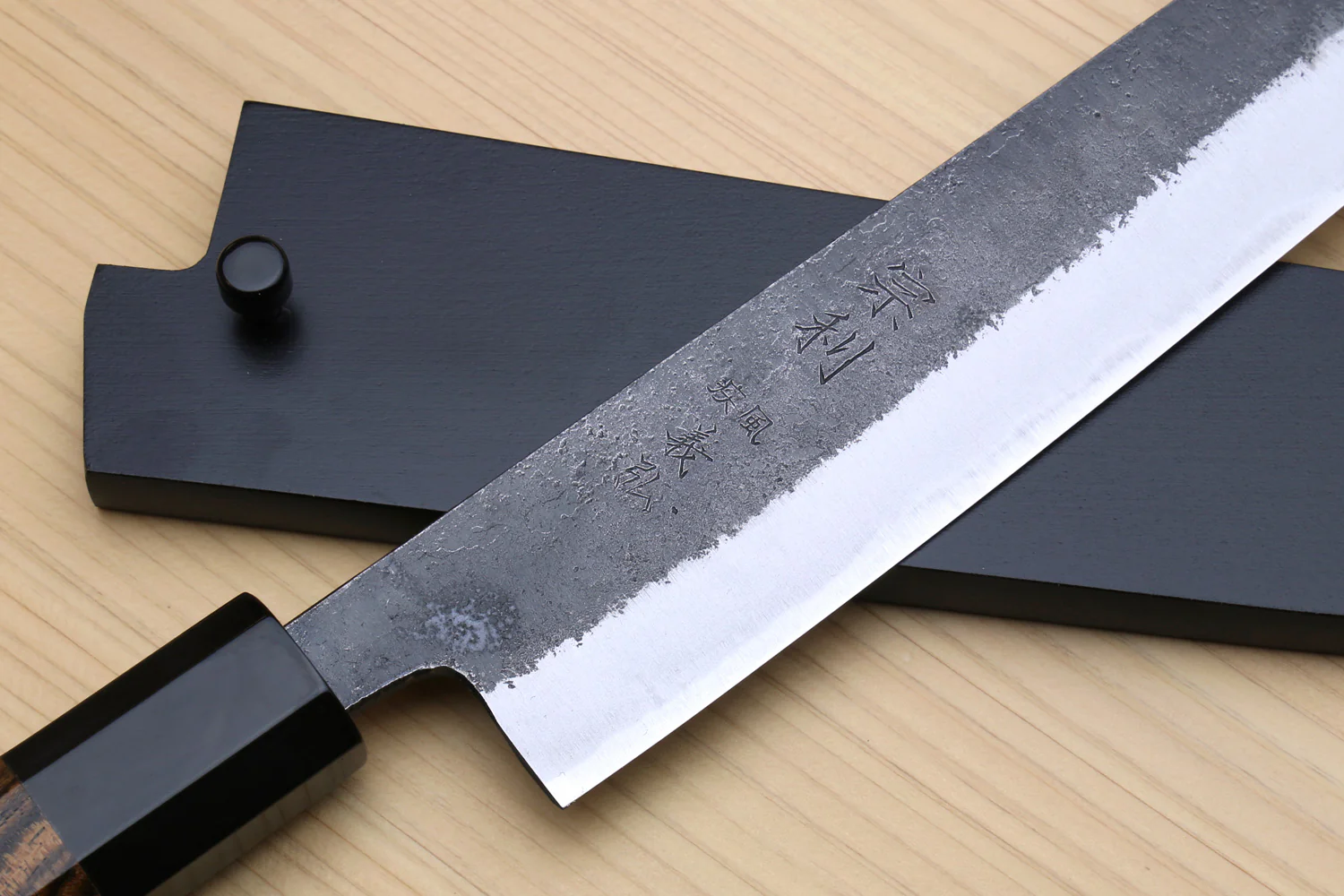 Yoshihiro Nashiji High Carbon White Steel #2 Sujihiki-Kiritsuke Japanese Slicer Knife with Cocobolo wood Handle - Image 4