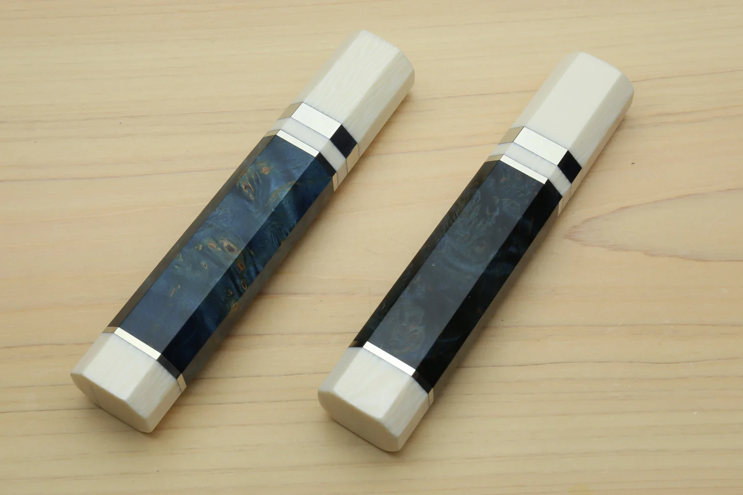 Yoshihiro Ocean Blue Handle with Alternative Ivory White Bolster for Gyuto Chef Knife - Image 4