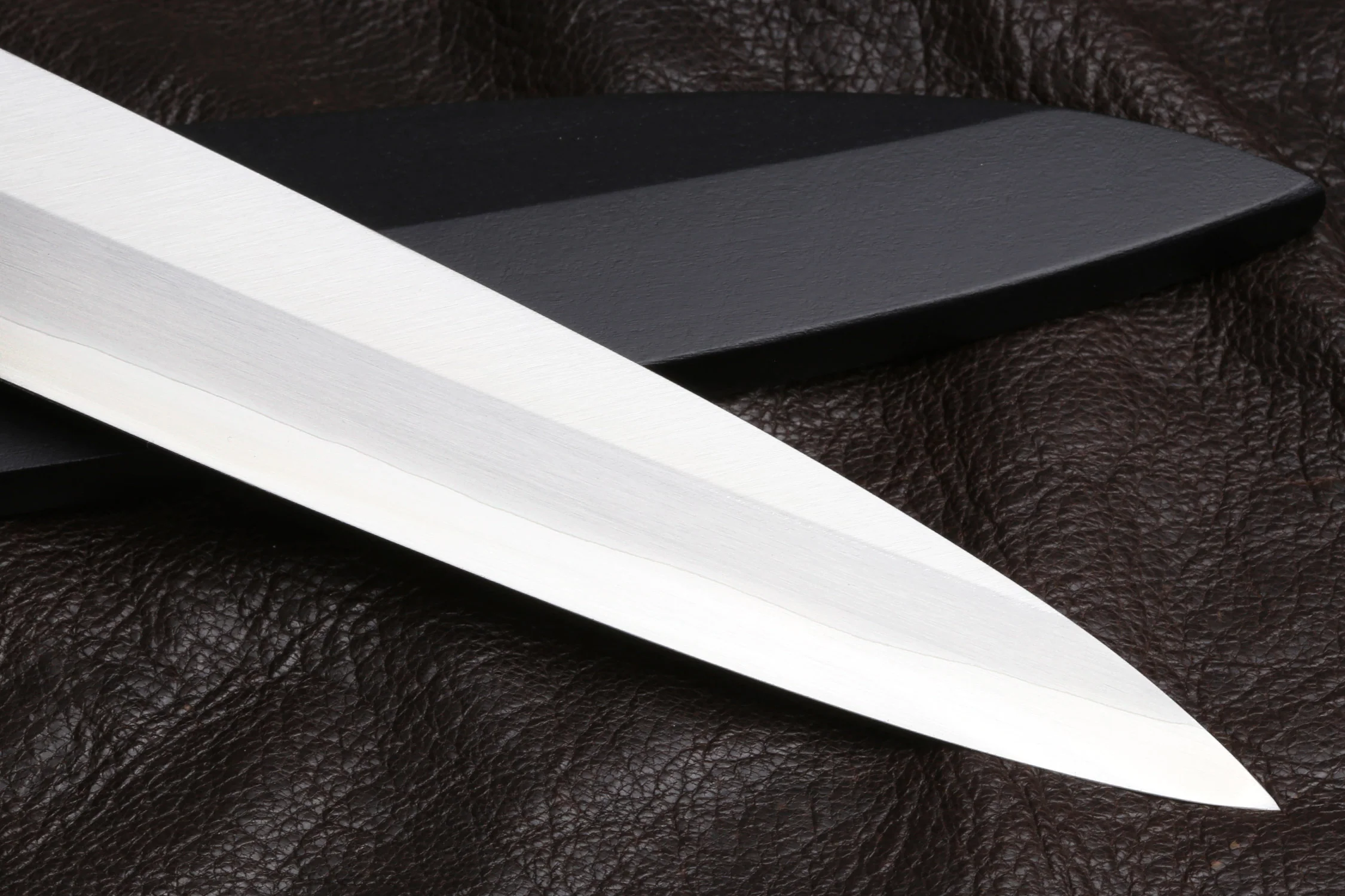 Yoshihiro Inox Stainless Steel Yanagi Sushi Sashimi Japanese Chef Knife Round Rosewood Handle with Nuri Saya Cover - Image 4