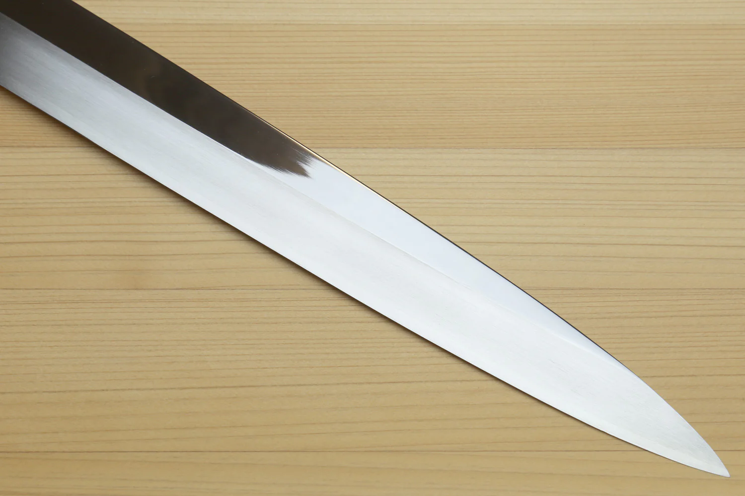 Yoshihiro SVG-10 Semi-Stainless Steel Mirror Finished Yanagi Sushi Sashimi Japanese Knife Ebony Handle with Triple Nickel Silver Ring - Image 6