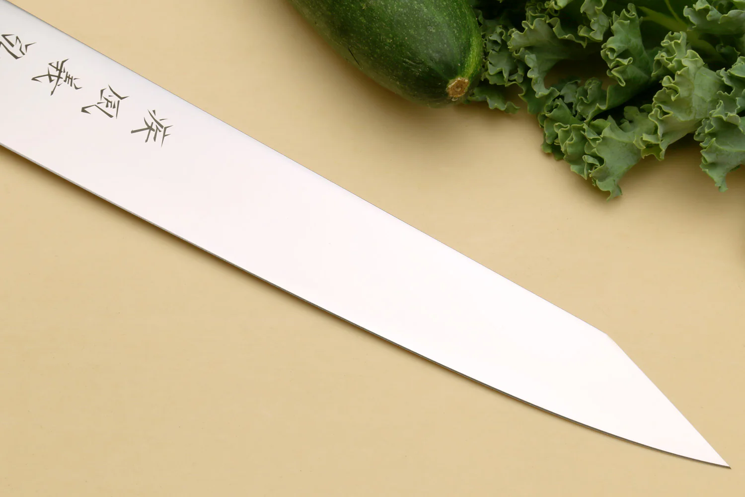 Yoshihiro VG-1 Gold Stainless Steel Sujihiki Kiritsuke Japanese Slicer Chefs Knife Ambrosia Handle - Image 4